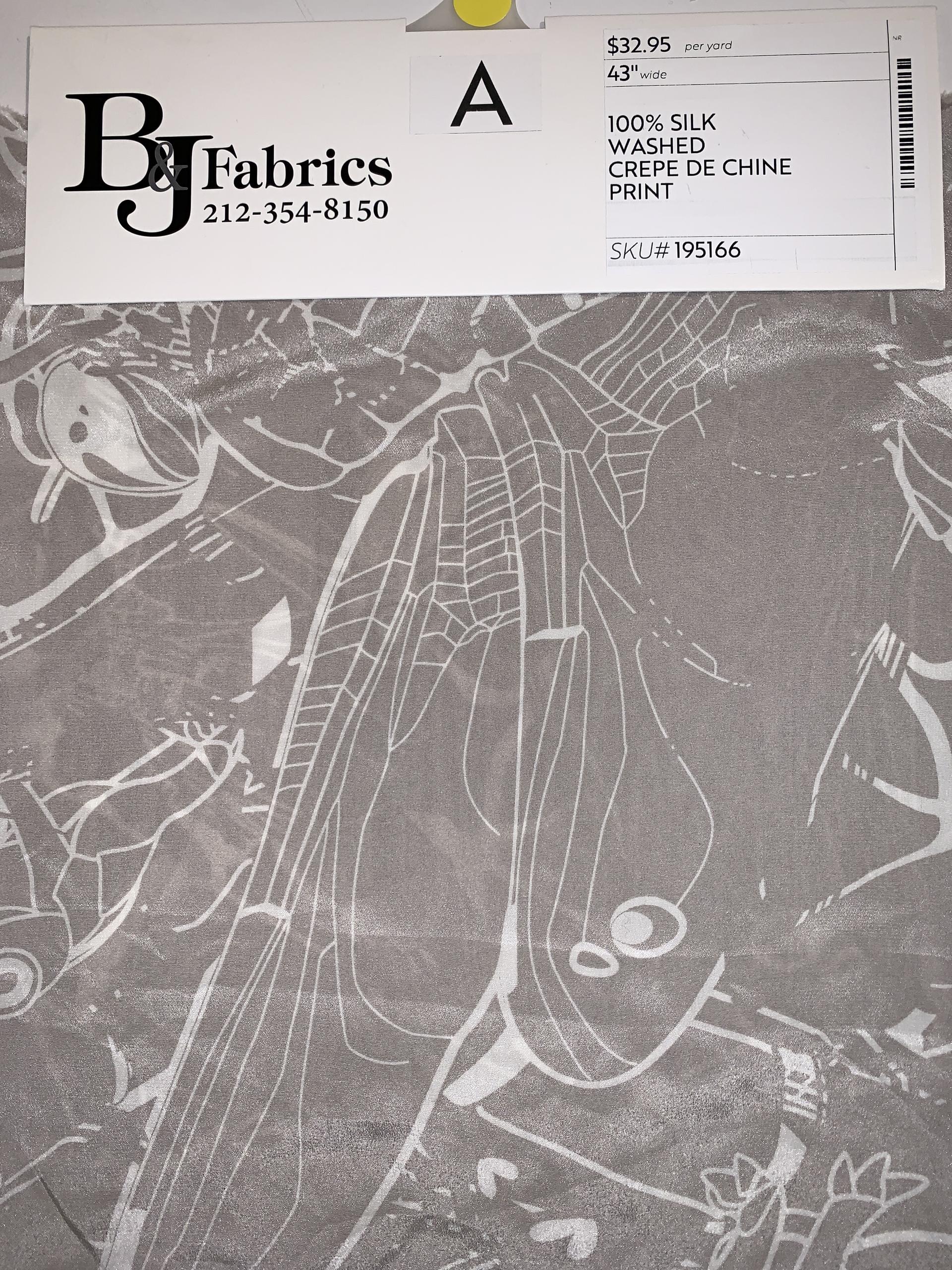 100% SILK WASHED CREPE DE CHINE PRINT