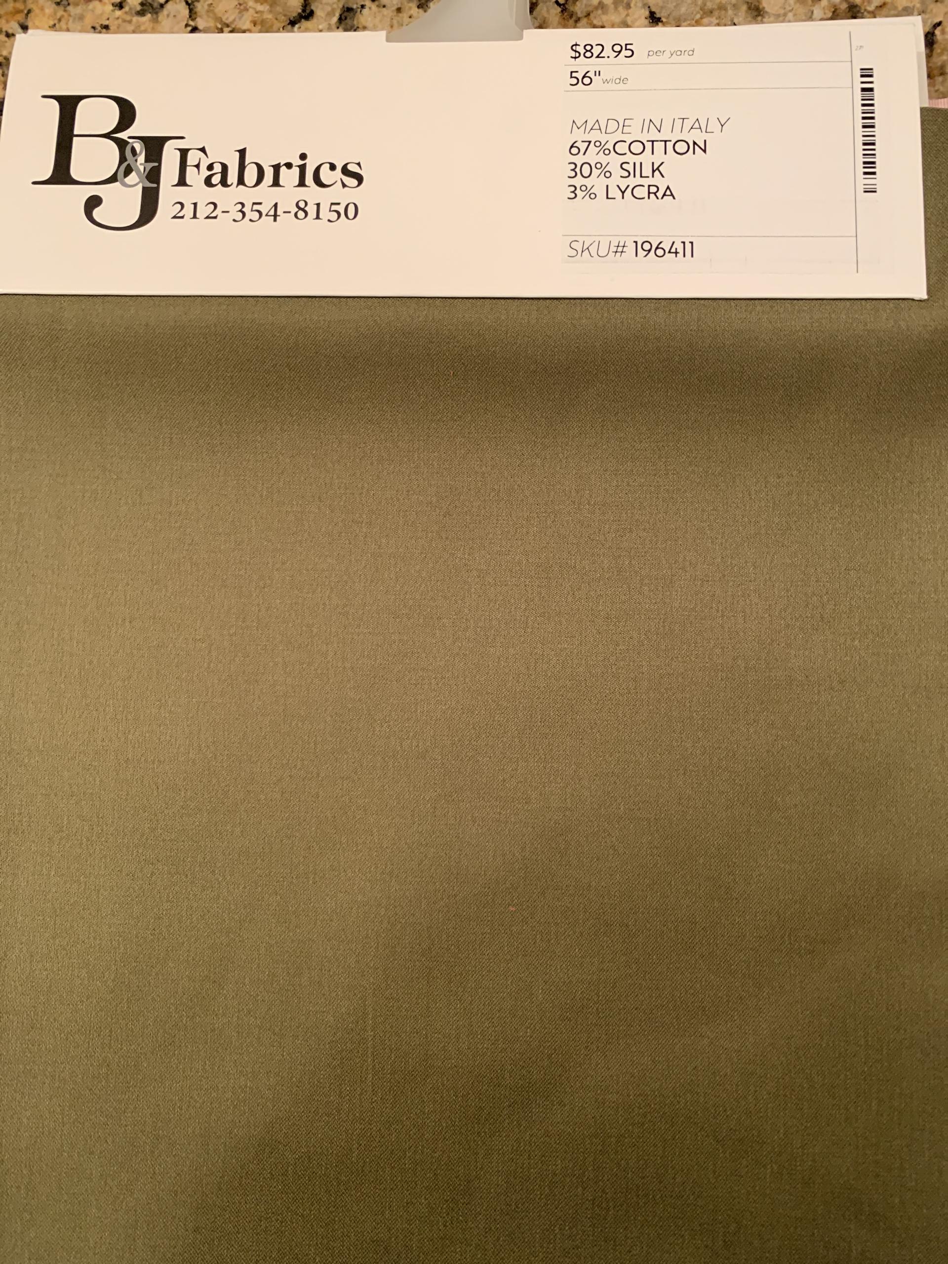 MADE IN ITALY 67%COTTON 30% SILK 3% LYCRA