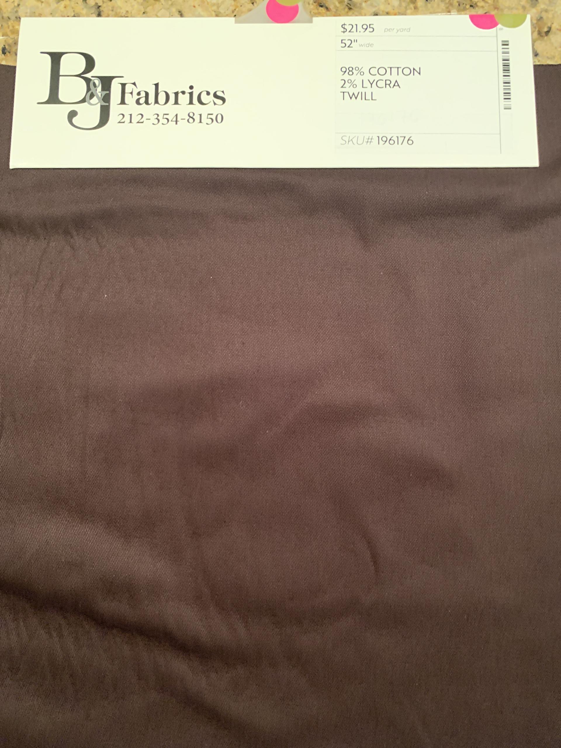 Stretch Cotton Chino Twill in Brown