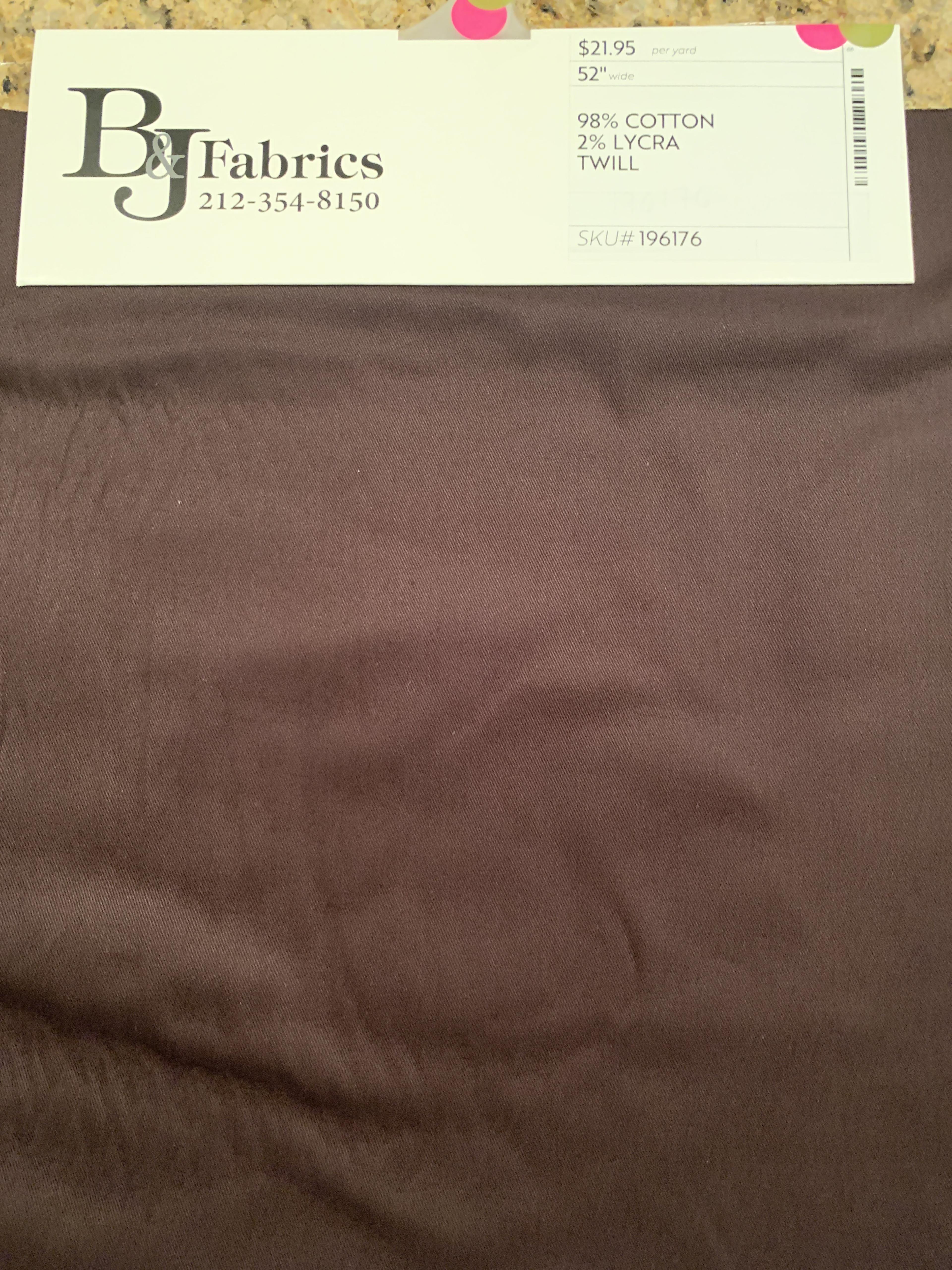 Stretch Cotton Chino Twill in Brown