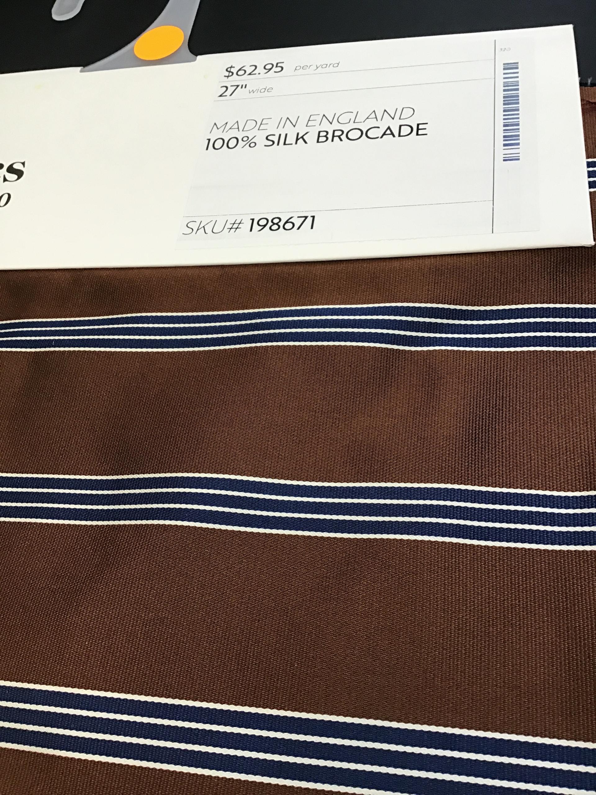 MADE IN ENGLAND 100% SILK BROCADE