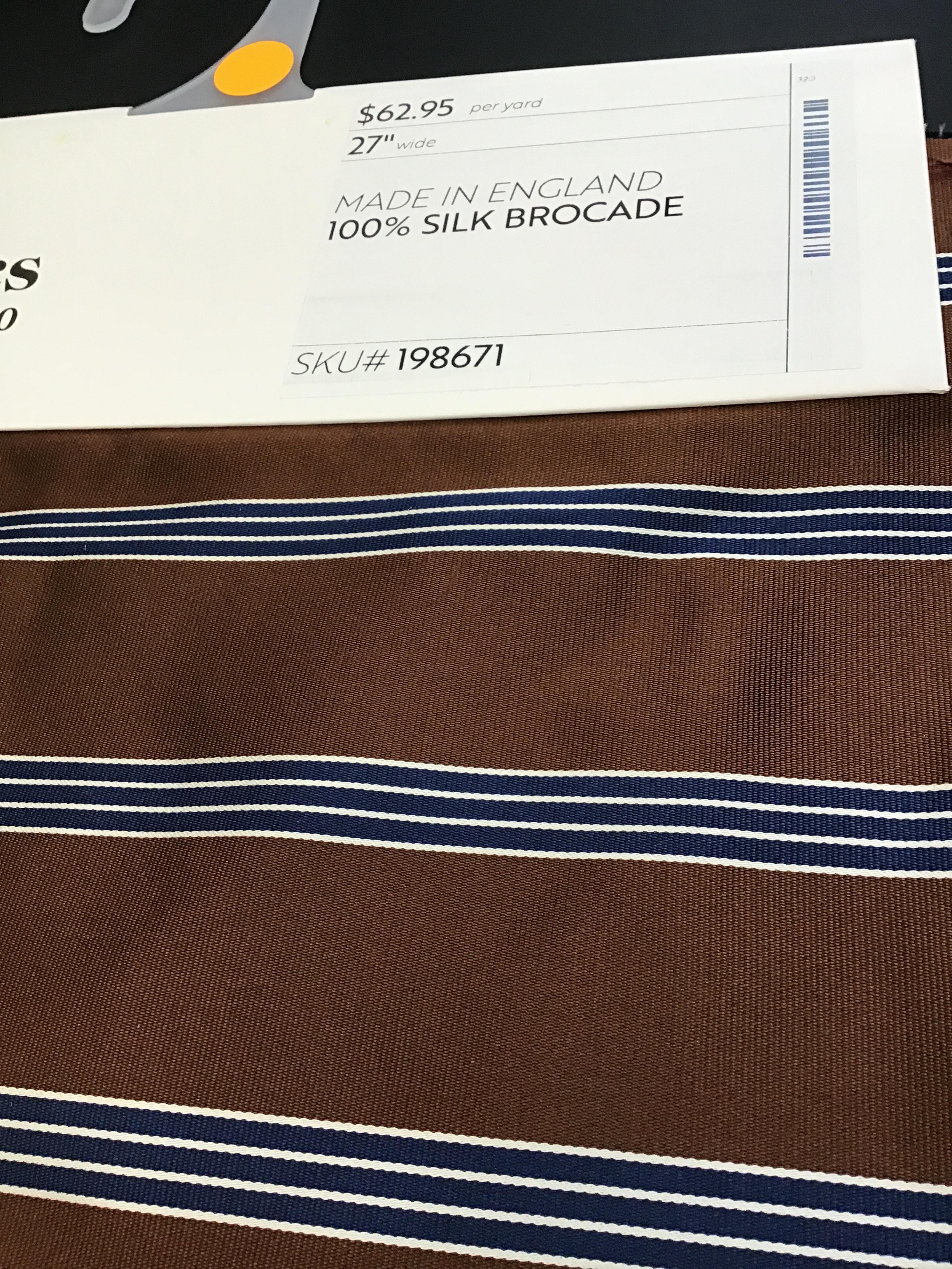 MADE IN ENGLAND 100% SILK BROCADE