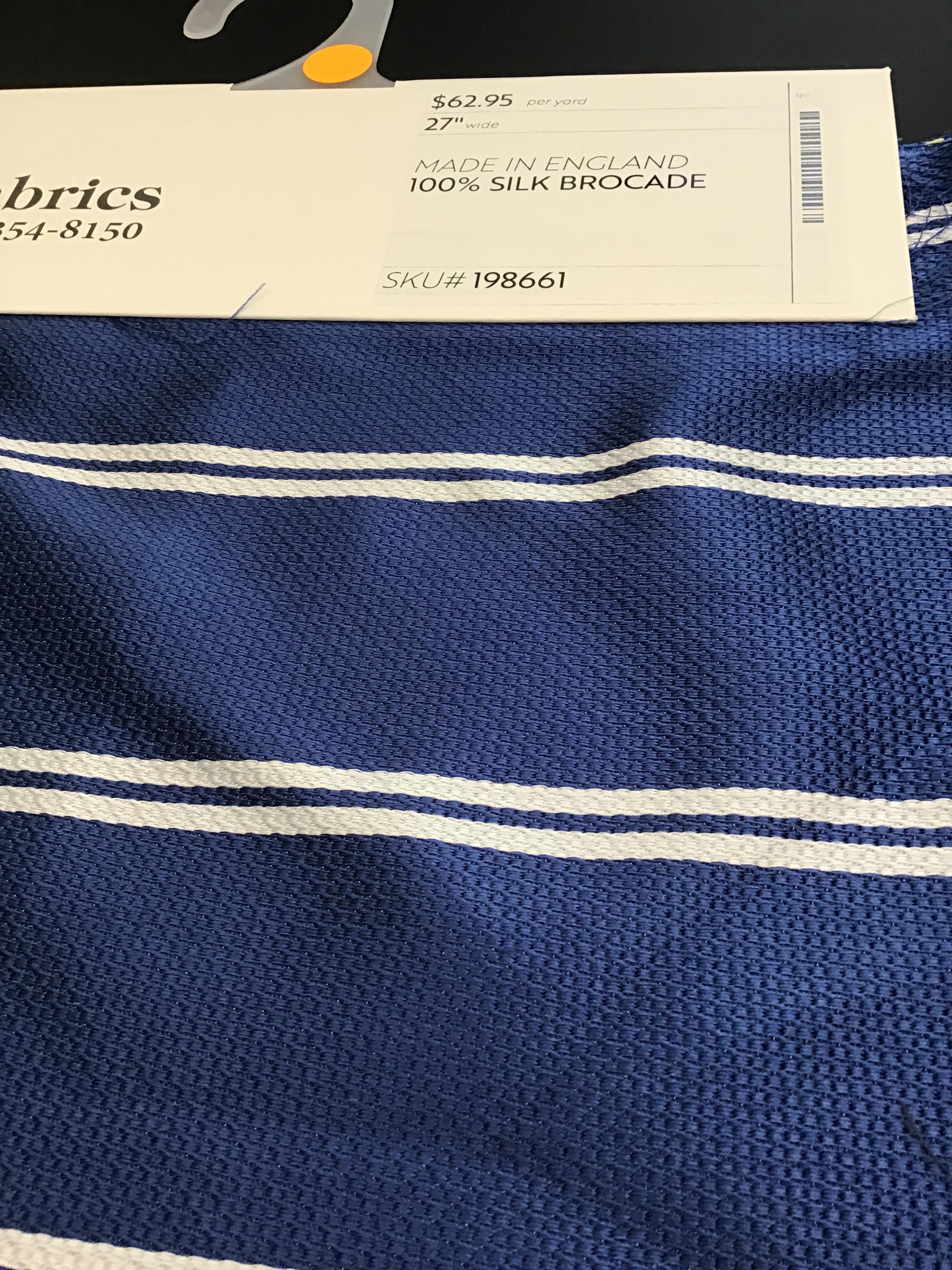 MADE IN ENGLAND 100% SILK BROCADE