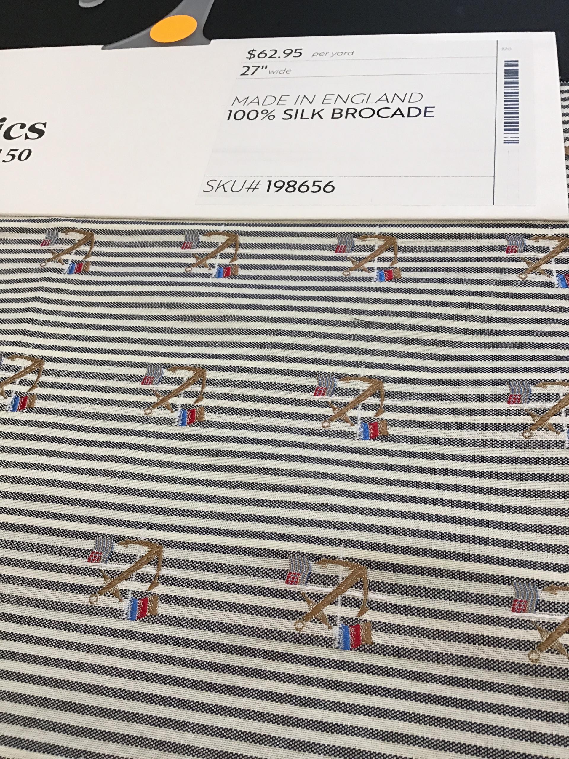 MADE IN ENGLAND 100% SILK BROCADE