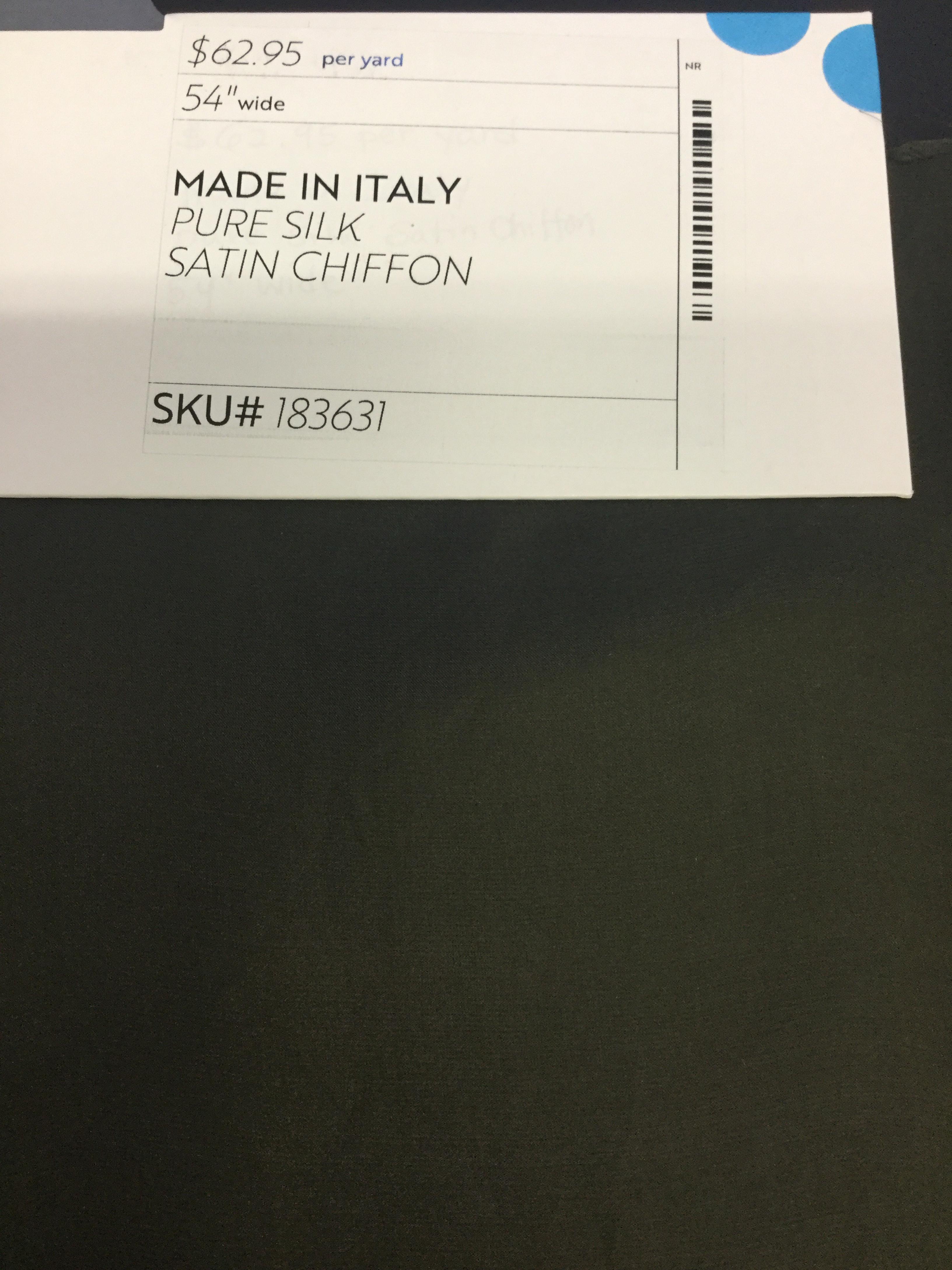 MADE IN ITALY PURE SILK SATIN CHIFFON