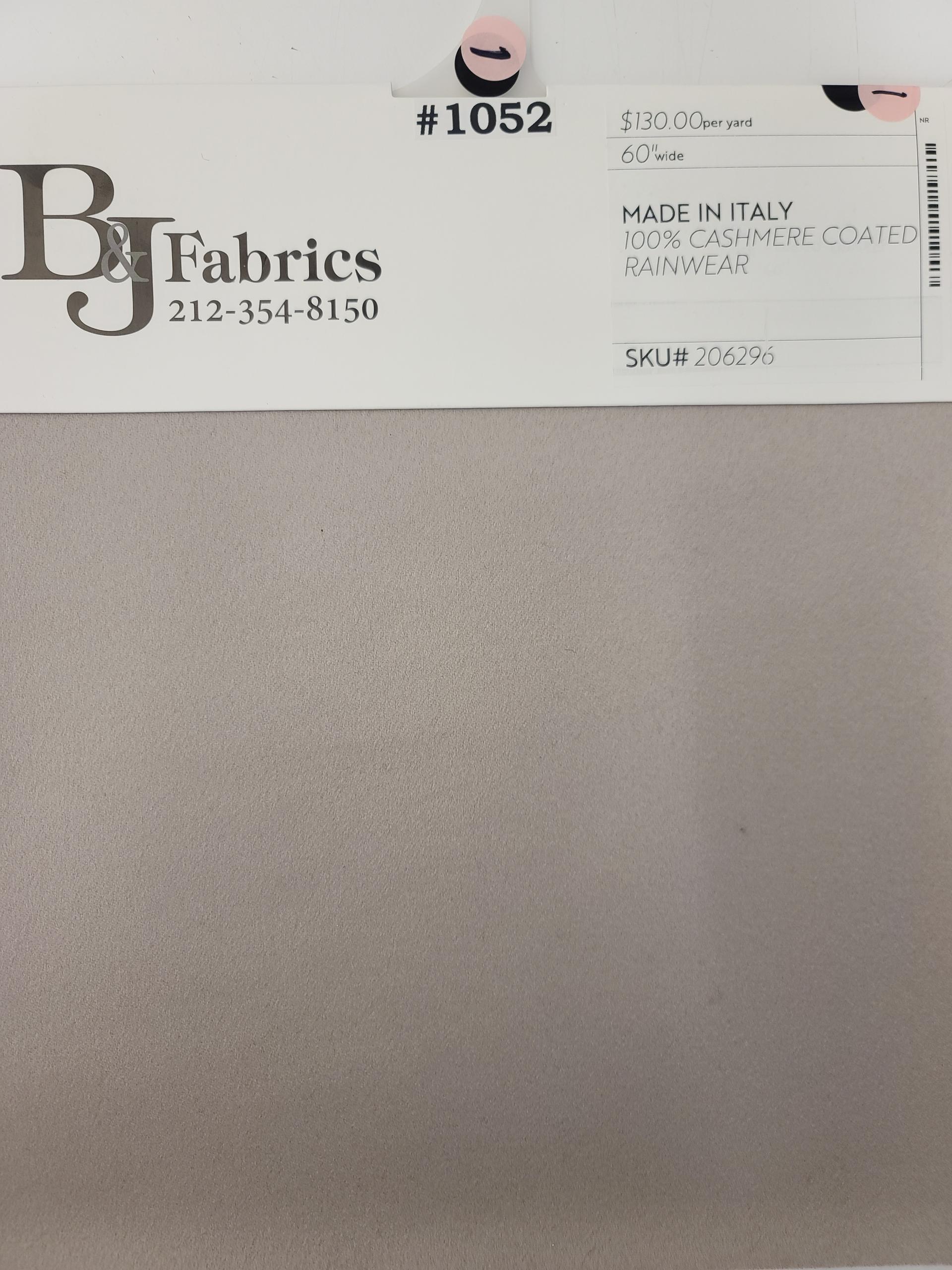 100% Cashmere Coated Rainwear