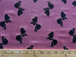 Silk Lurex Black bows on Pink
