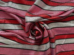 Silk Lurex Stripe in pink, red, black, & silver