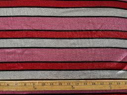 Silk Lurex Stripe in pink, red, black, & silver
