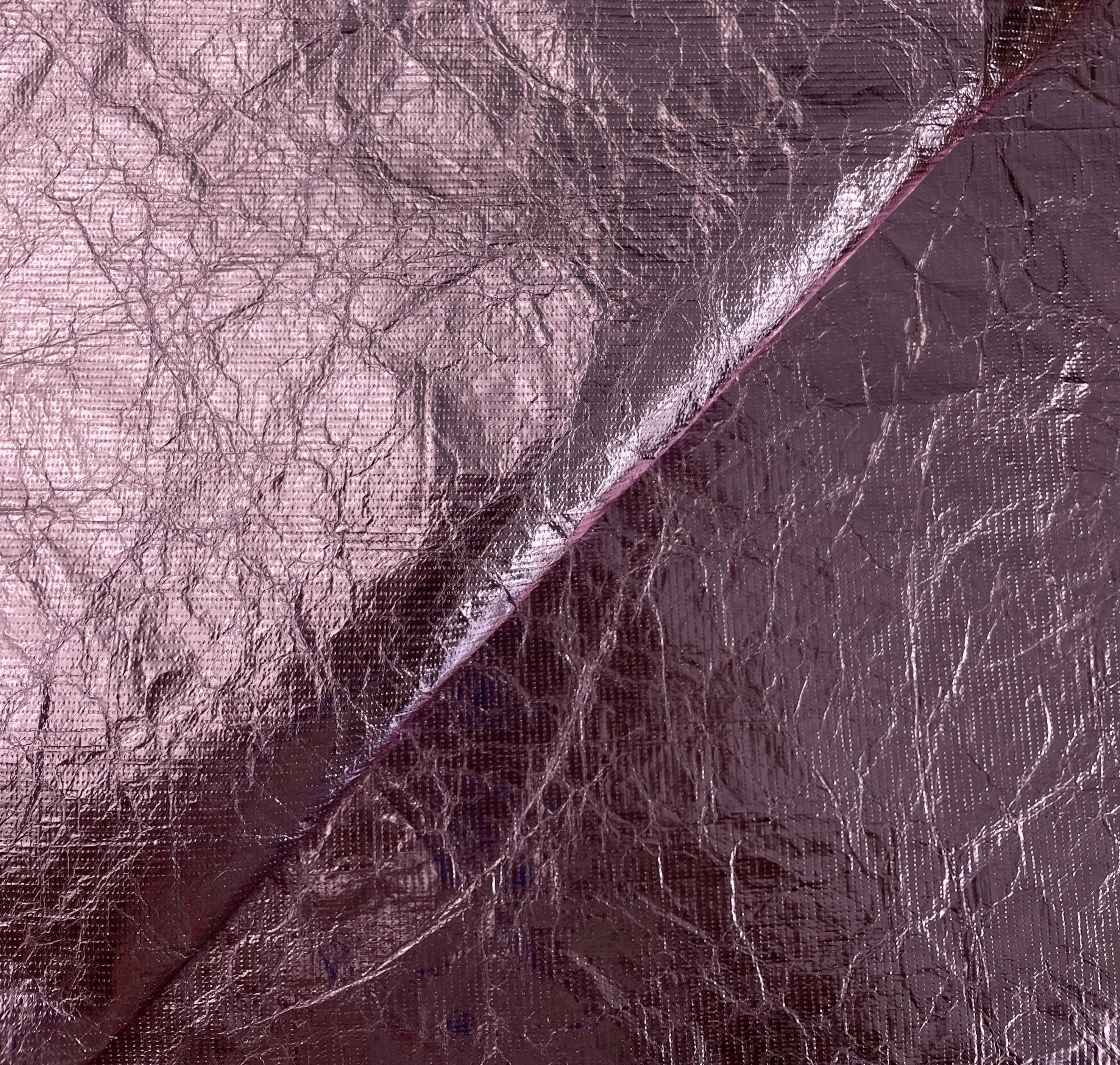 Crinkled Tyvek in Pink Mirror