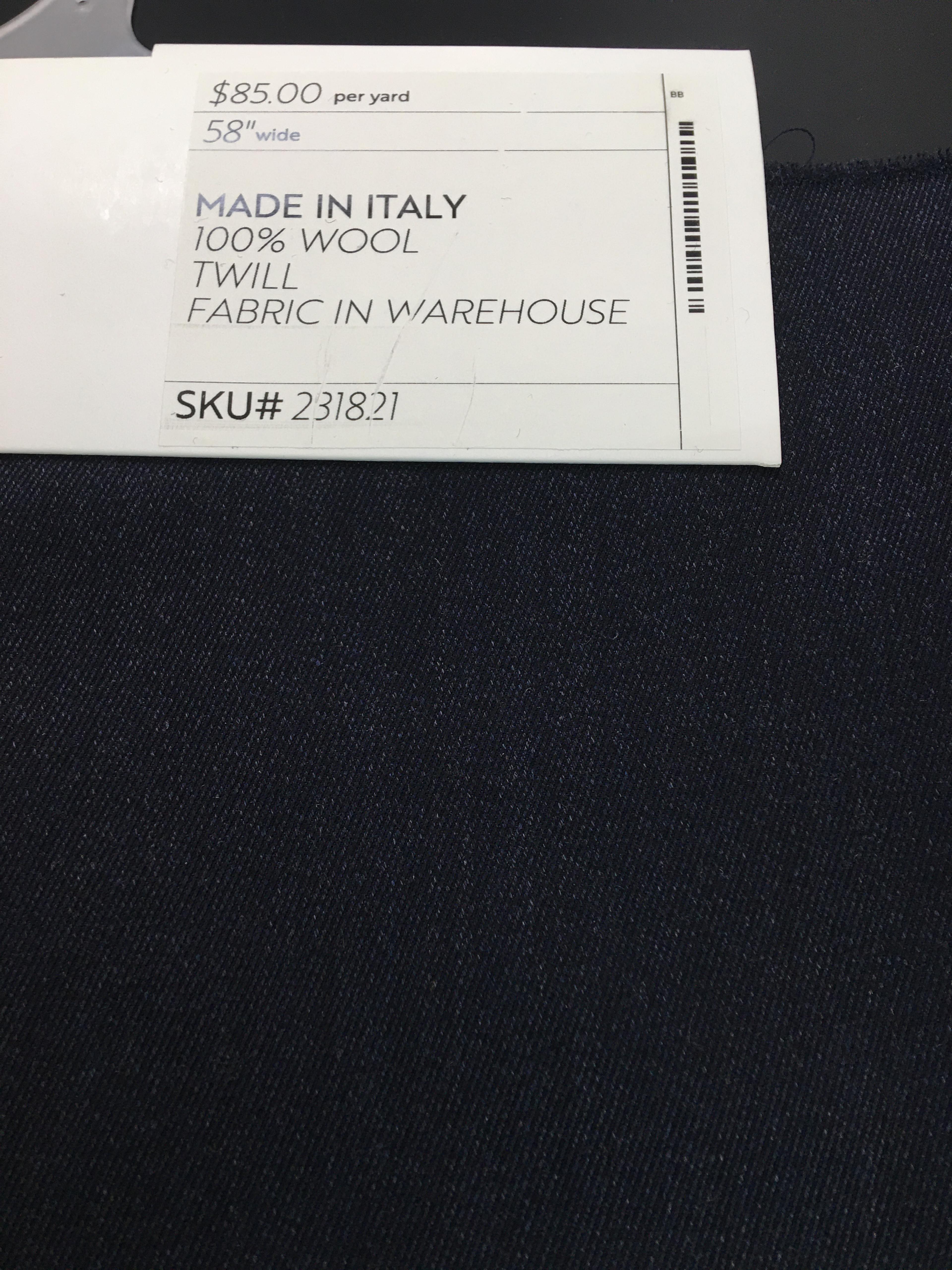 Made in Italy 100% Wool Twill