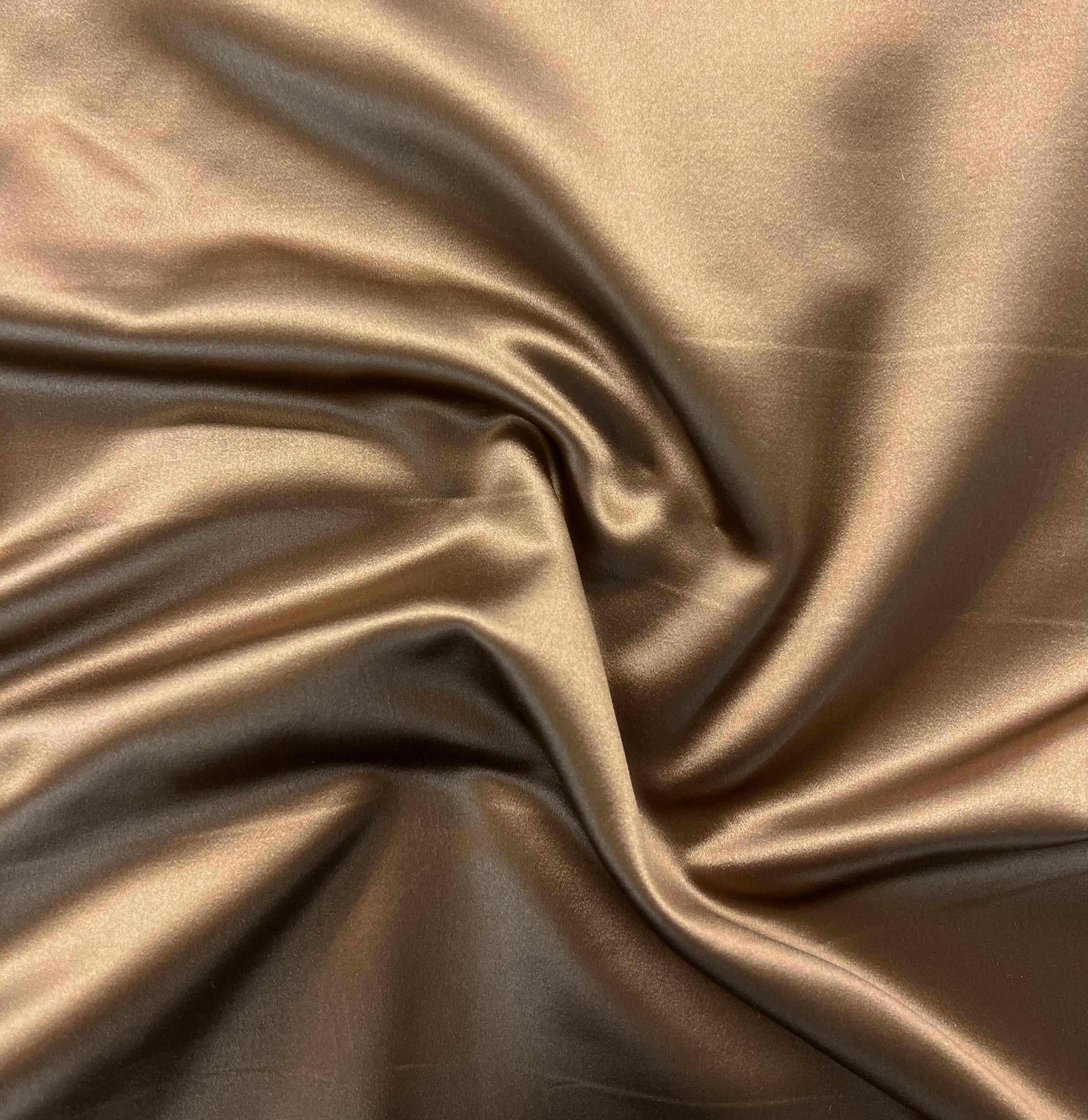 Pure Silk Ducheese Satin in Golden Camel 