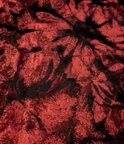 Polyester Jacquard Brocade in Red/Black
