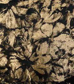 Polyester Jacquard Brocade in Gold/Black