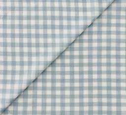 Sustainable Linen Look Cotton Gingham in Sky