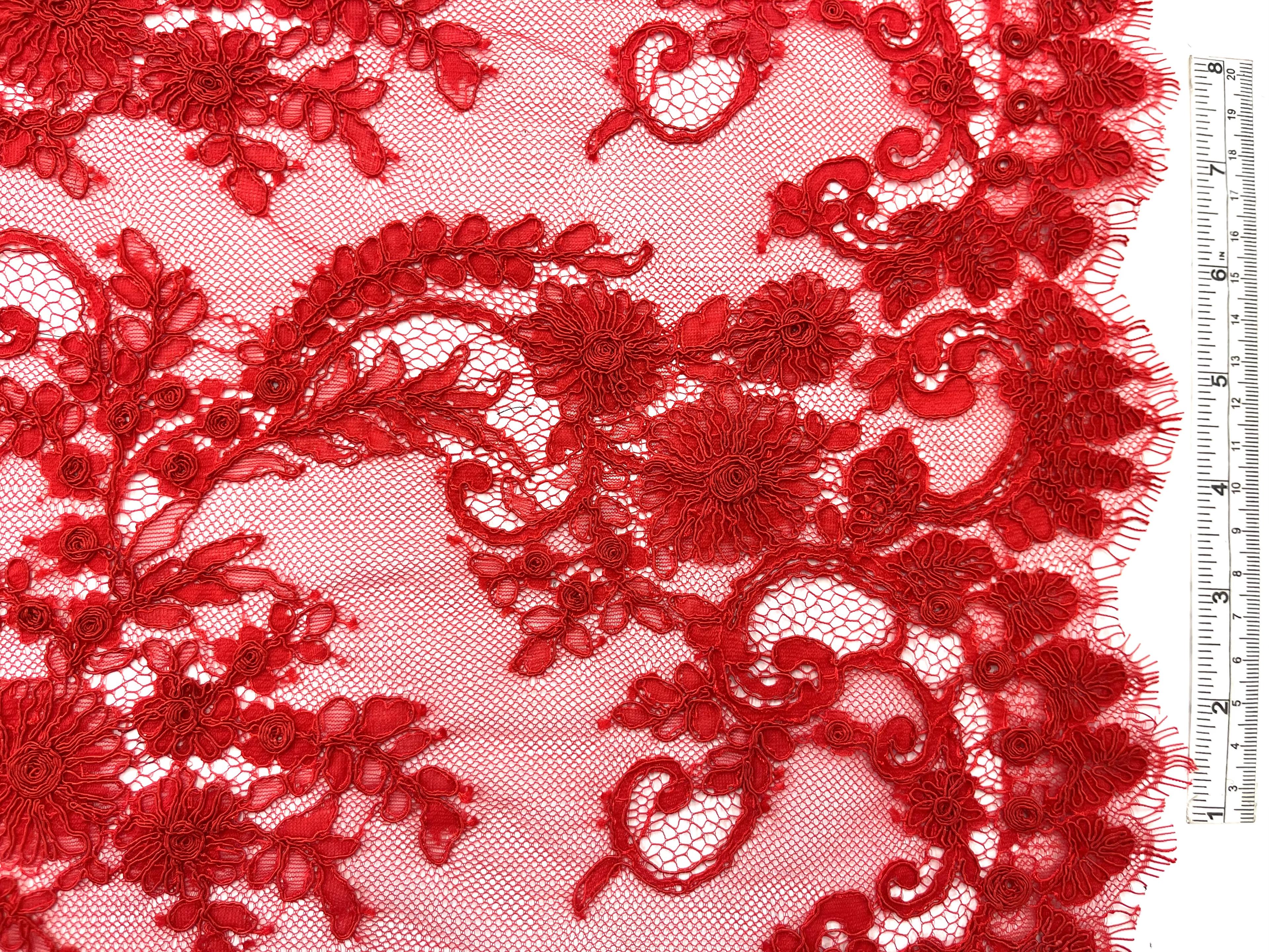 Alençon lace in Red