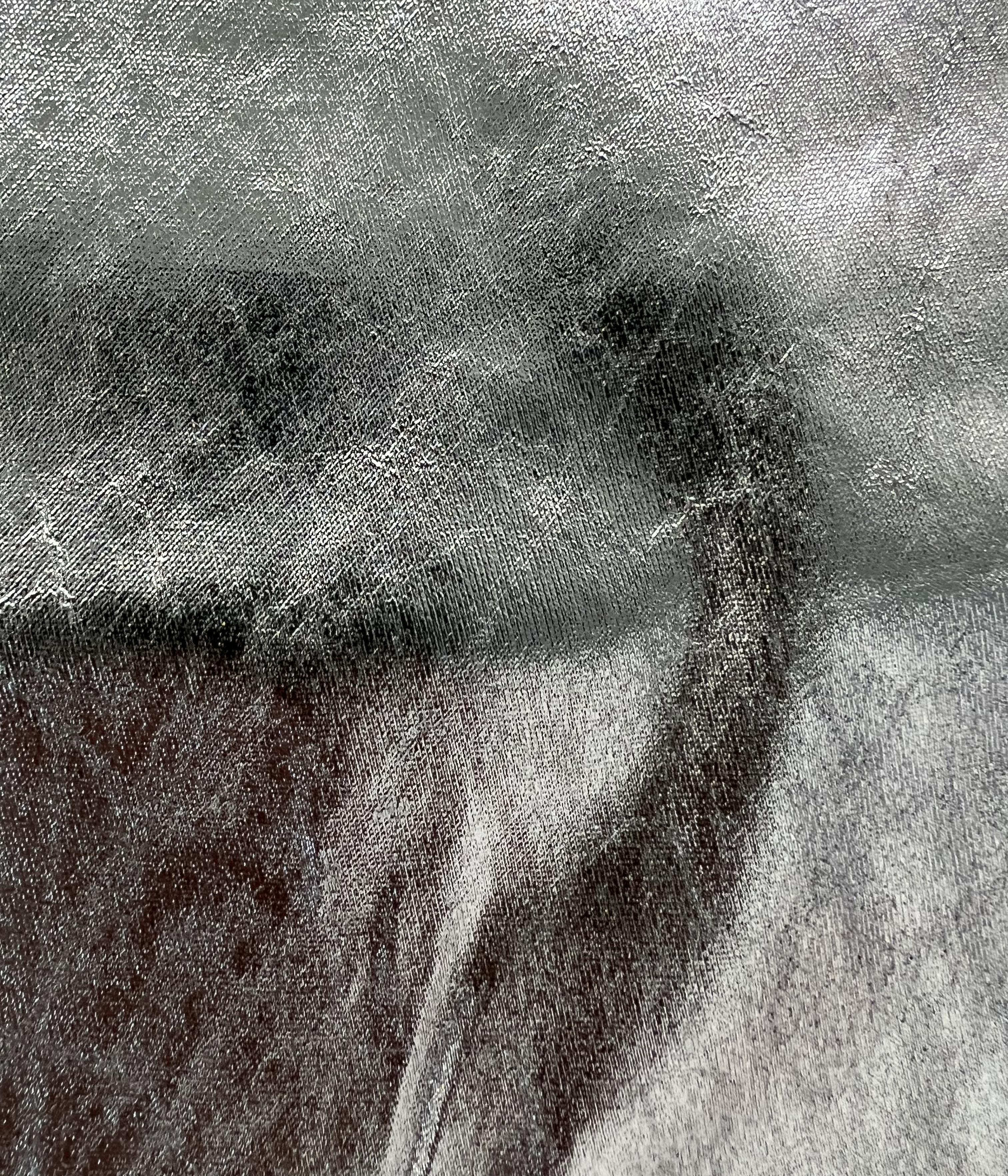 Metallic Coated Stretch Viscose in Silver