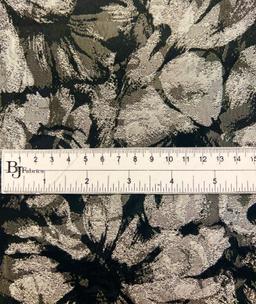 Polyester Jacquard Brocade in Stone/Black