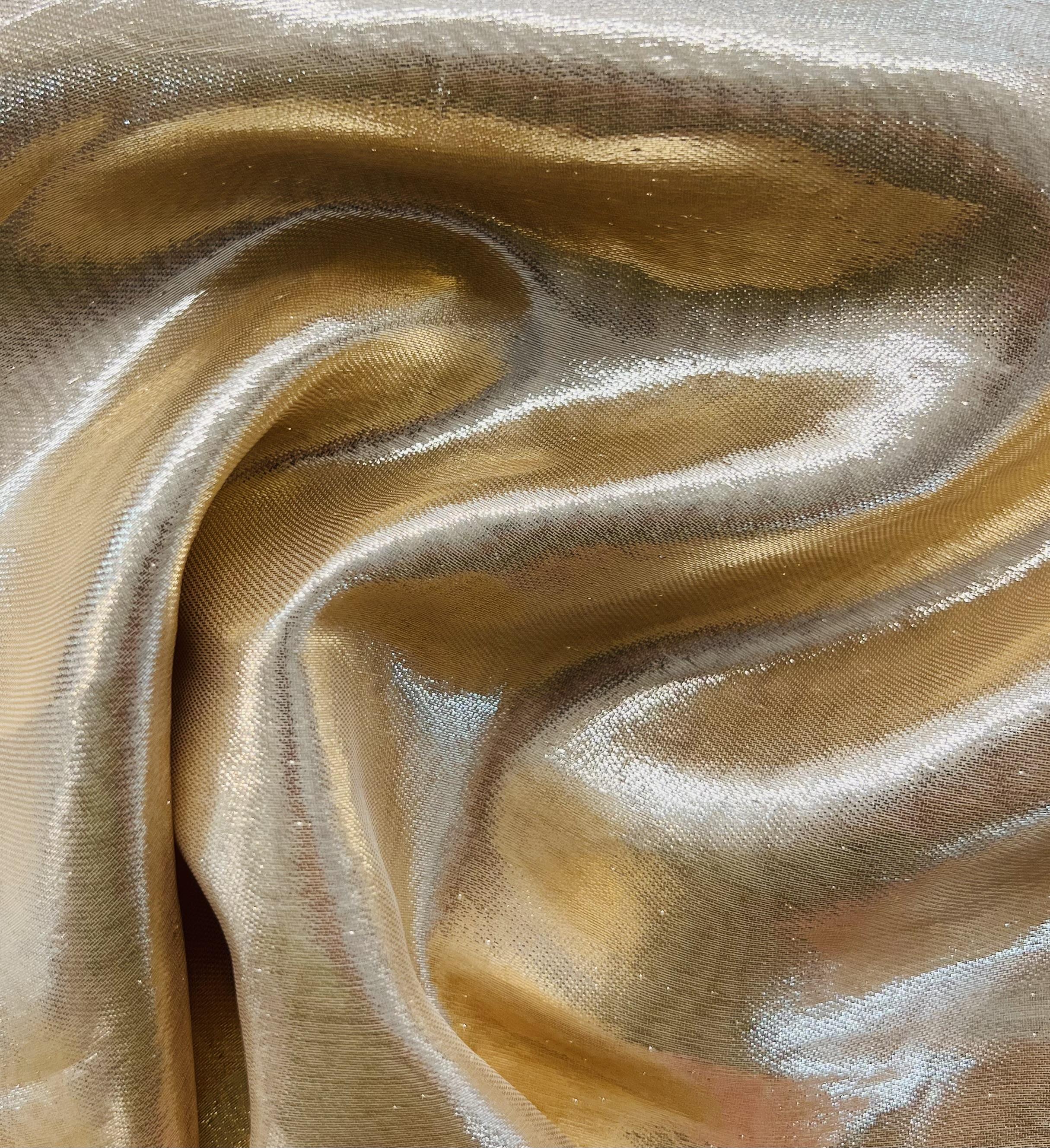 Silk Chiffon Lamé in Gold