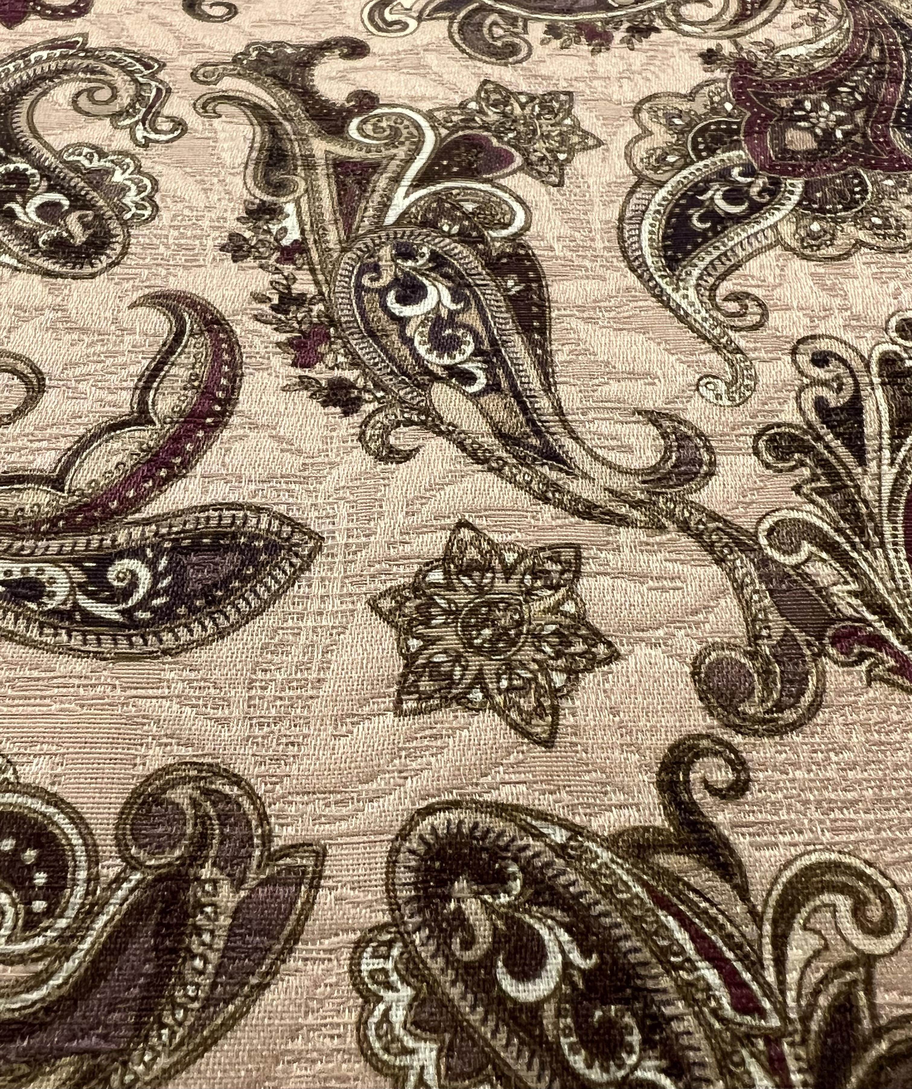 Italian Silk & Wool Mattelasse with a Blush Paisley Print