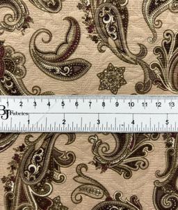 Italian Silk & Wool Mattelasse with a Blush Paisley Print