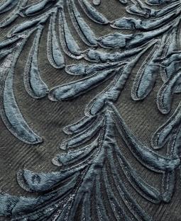 Silk Blend Lurex Brocade in Navy