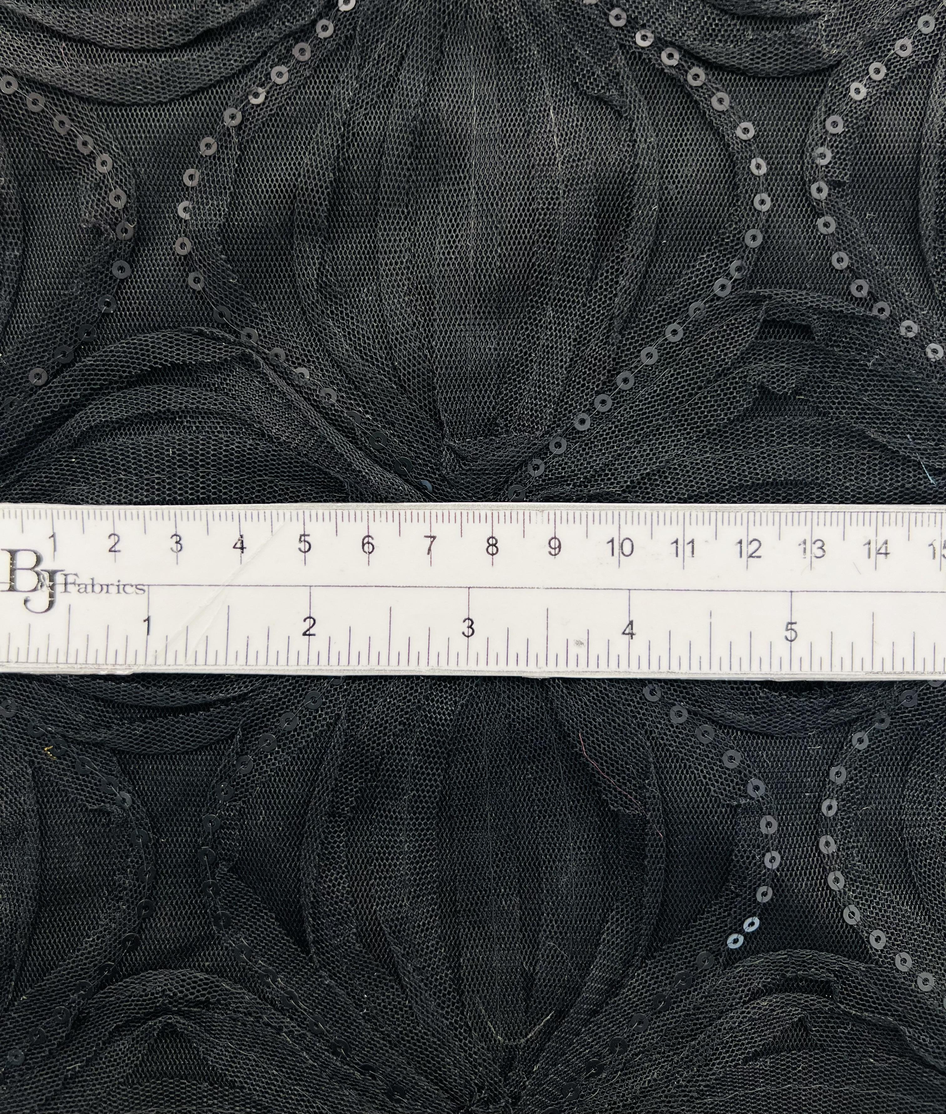 embroidered tulle with Sequins In Black