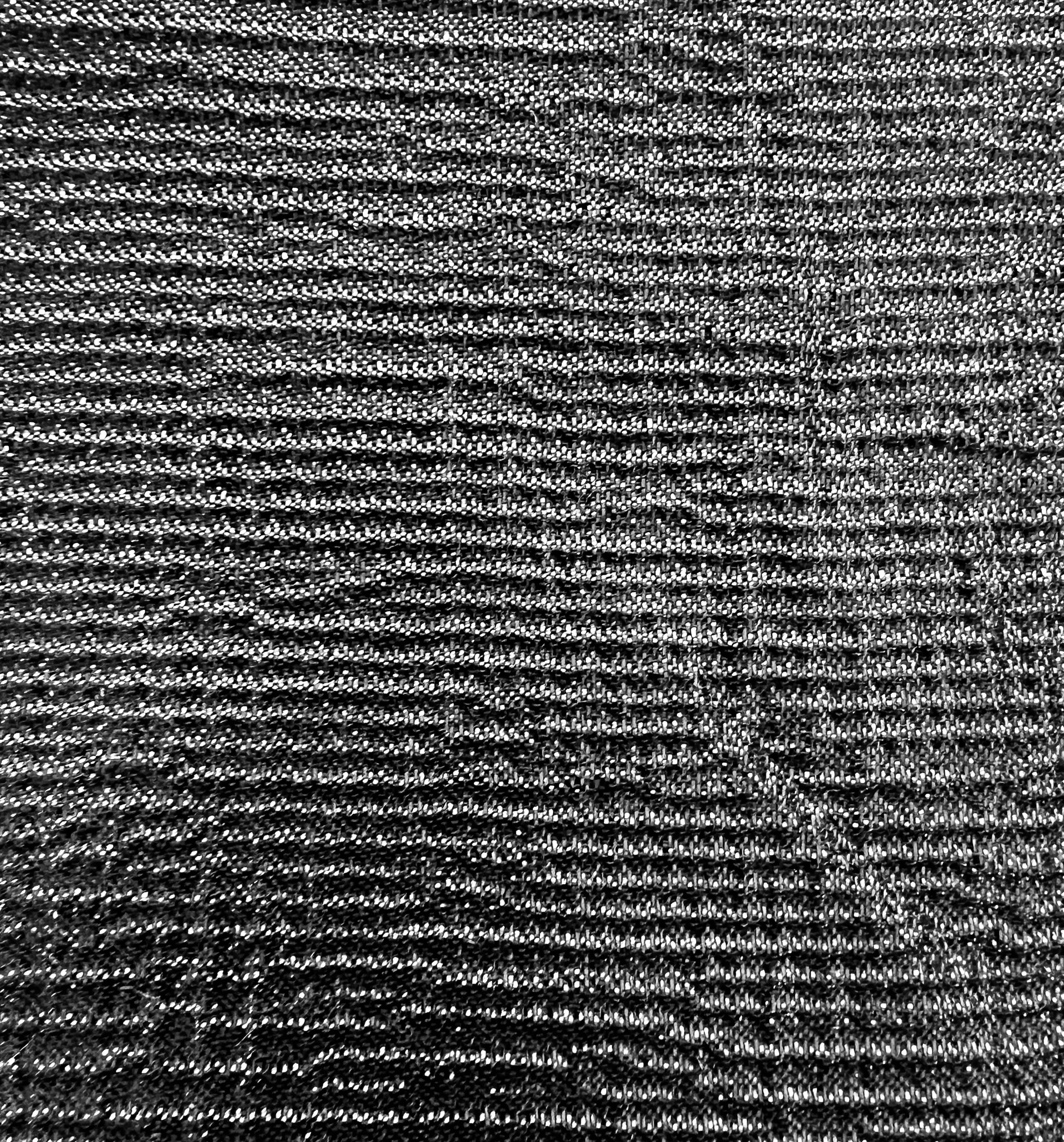 Silk Wool & Lurex Crepé in Black 