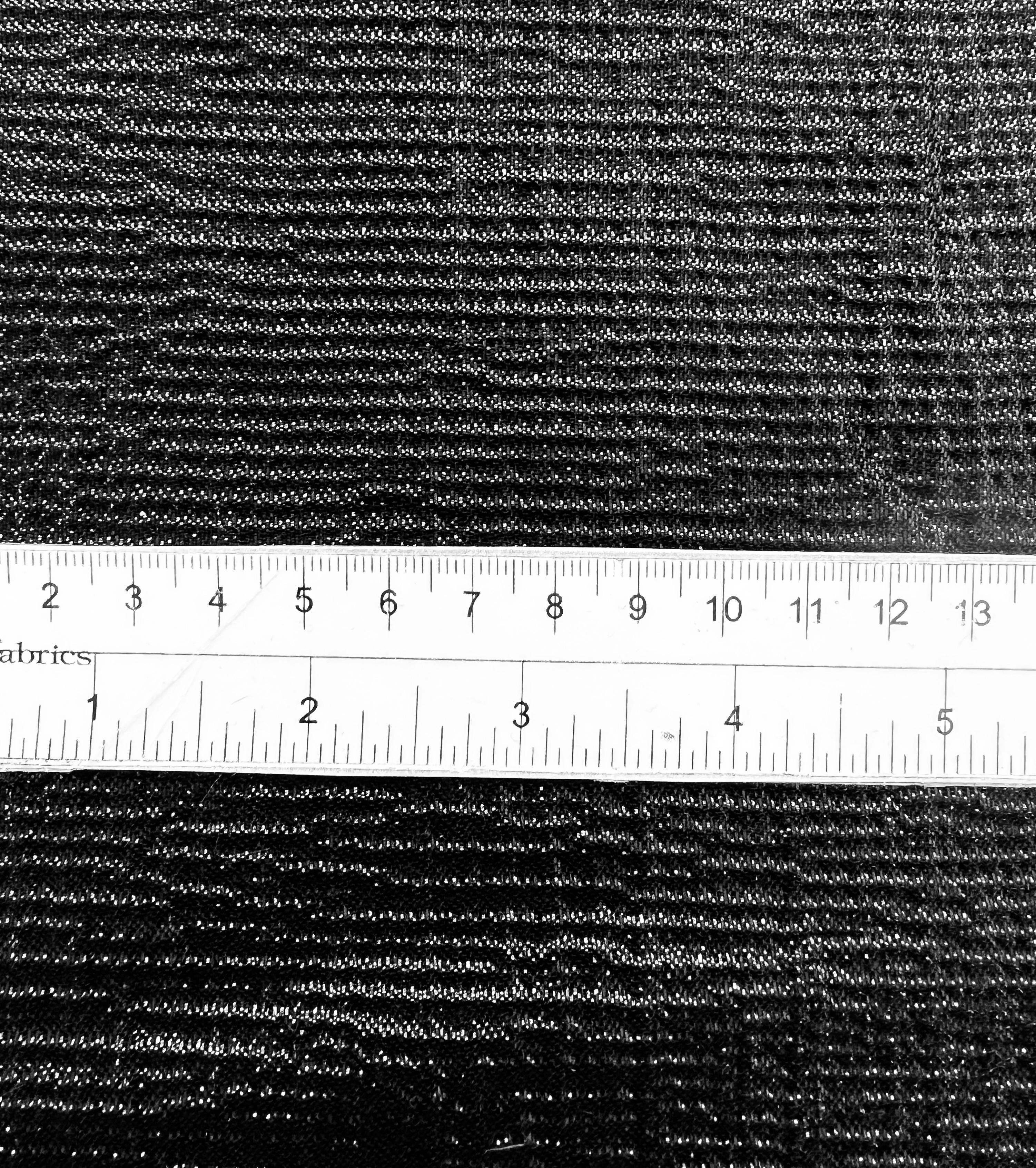 Silk Wool & Lurex Crepé in Black 