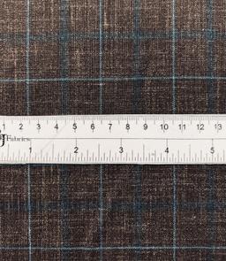 Italian Loro Piana Wool and Silk Plaid Blend in Chocolate