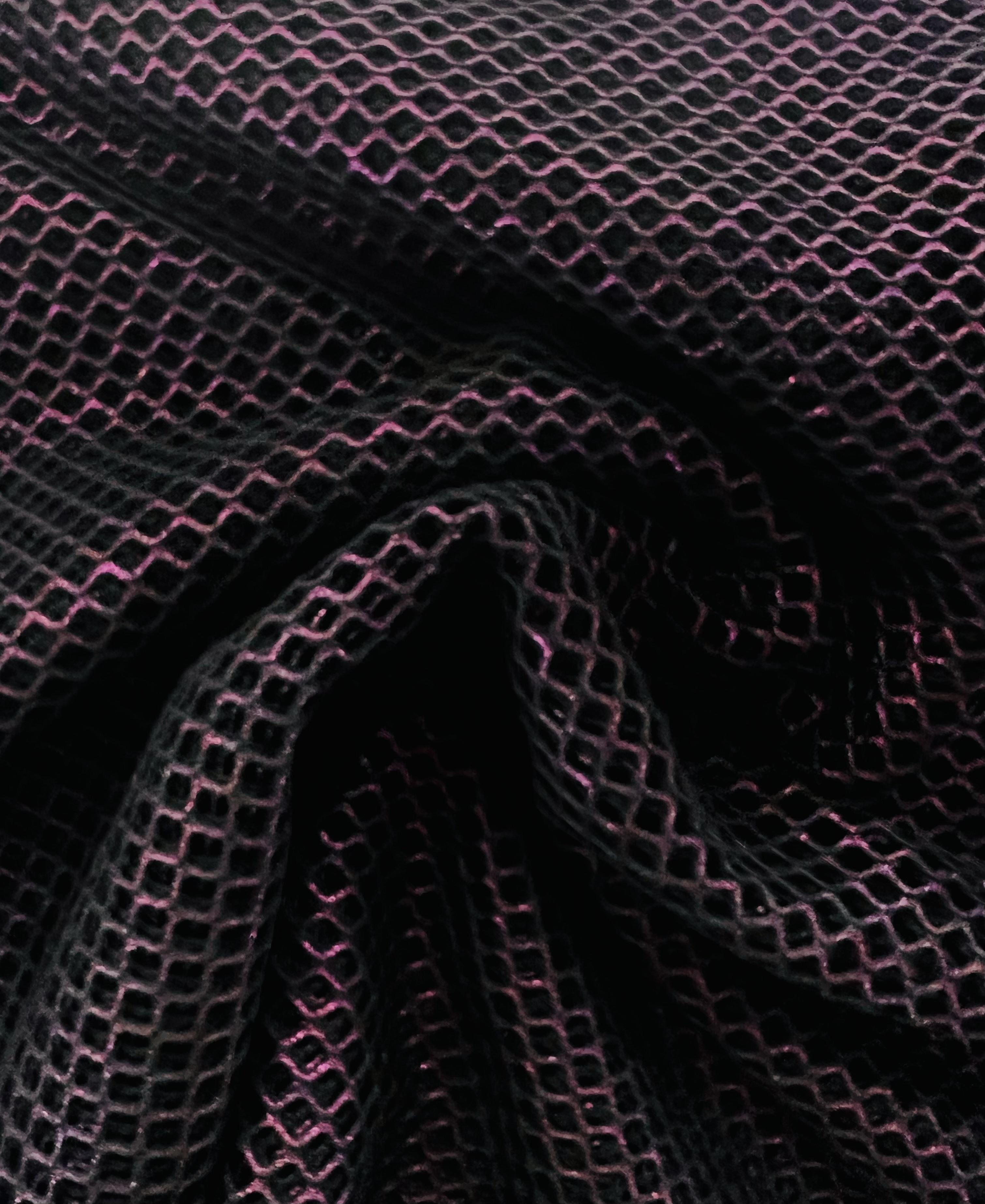 Royal Purple Metallic Foiled Polyester Fishnet 