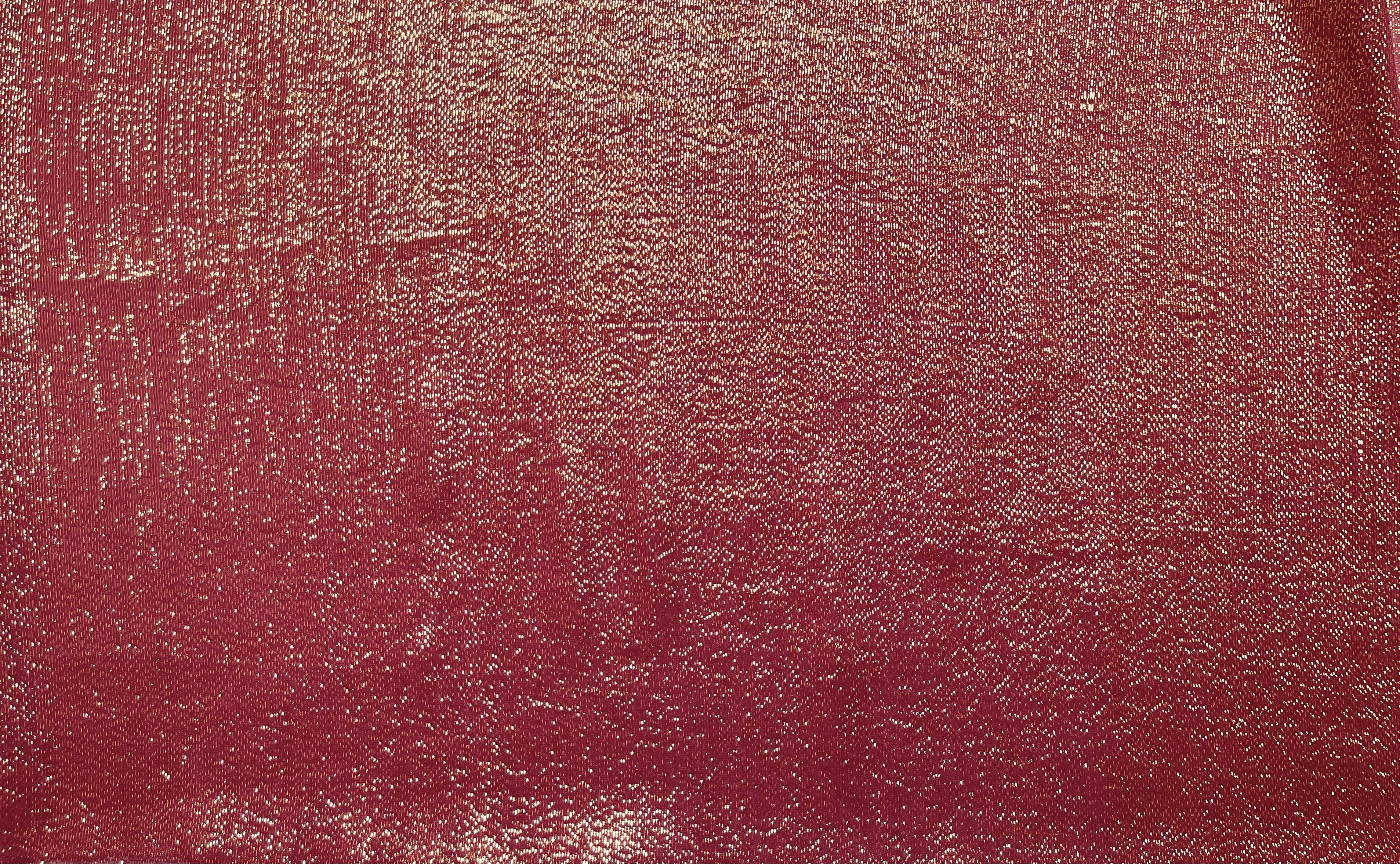 Silk Chiffon Lamé in Burgundy and Gold