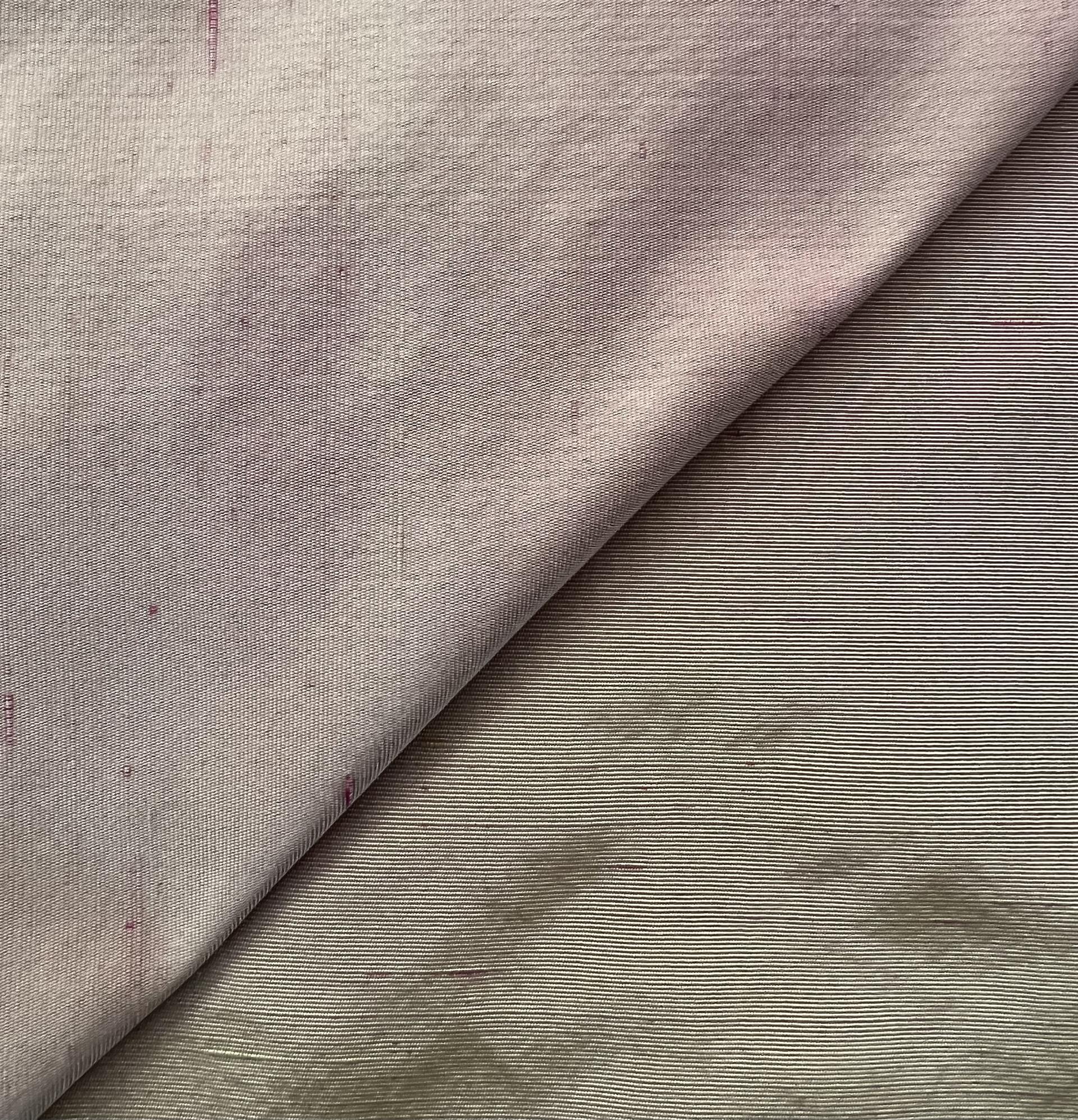 Heavy Tri-Color Silk Shantung in Fuchsia, Yellow and Ivory