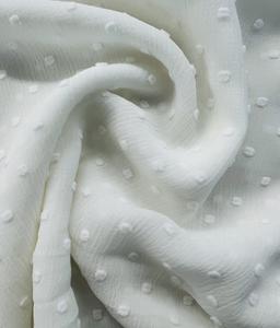 Clip Dotted Chiffon in White