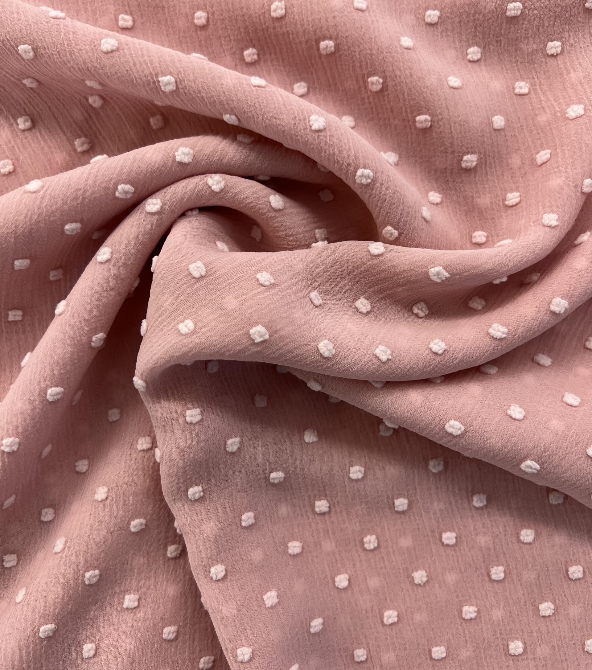 Clip Dotted Chiffon in Pink