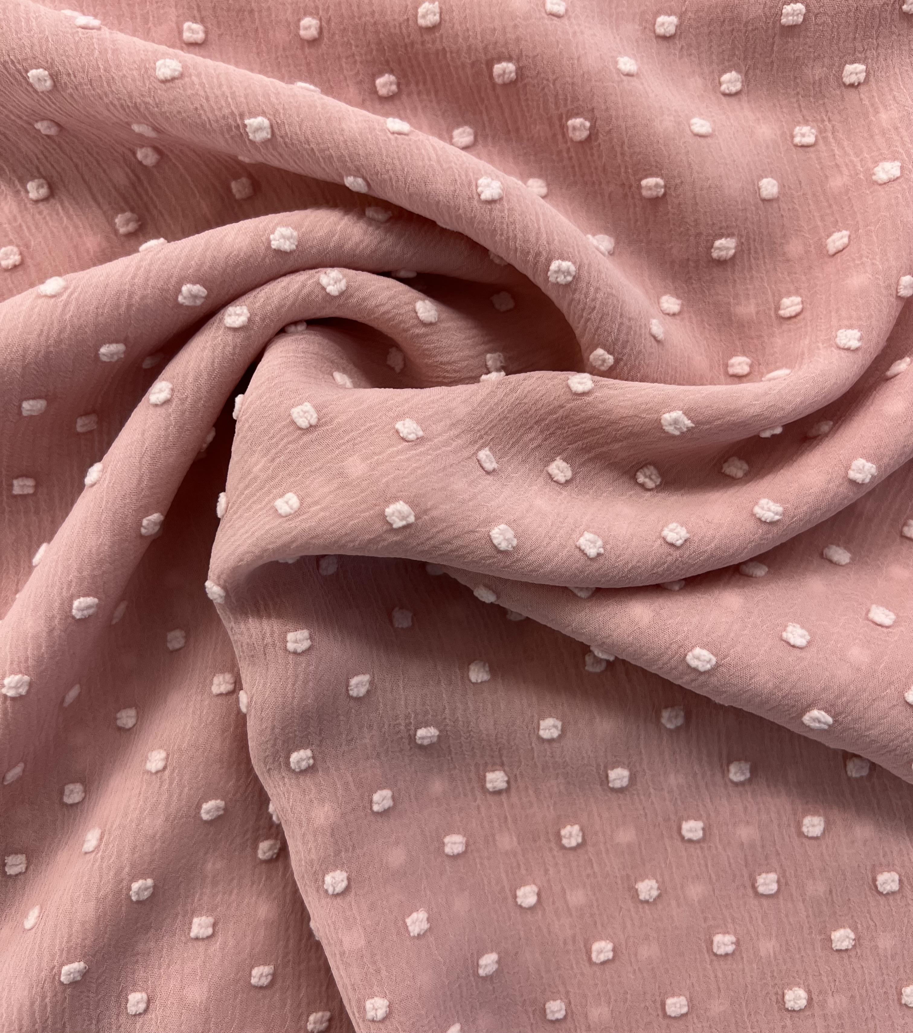 Clip Dotted Chiffon in Pink