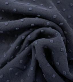 Clip Dotted Chiffon in Navy