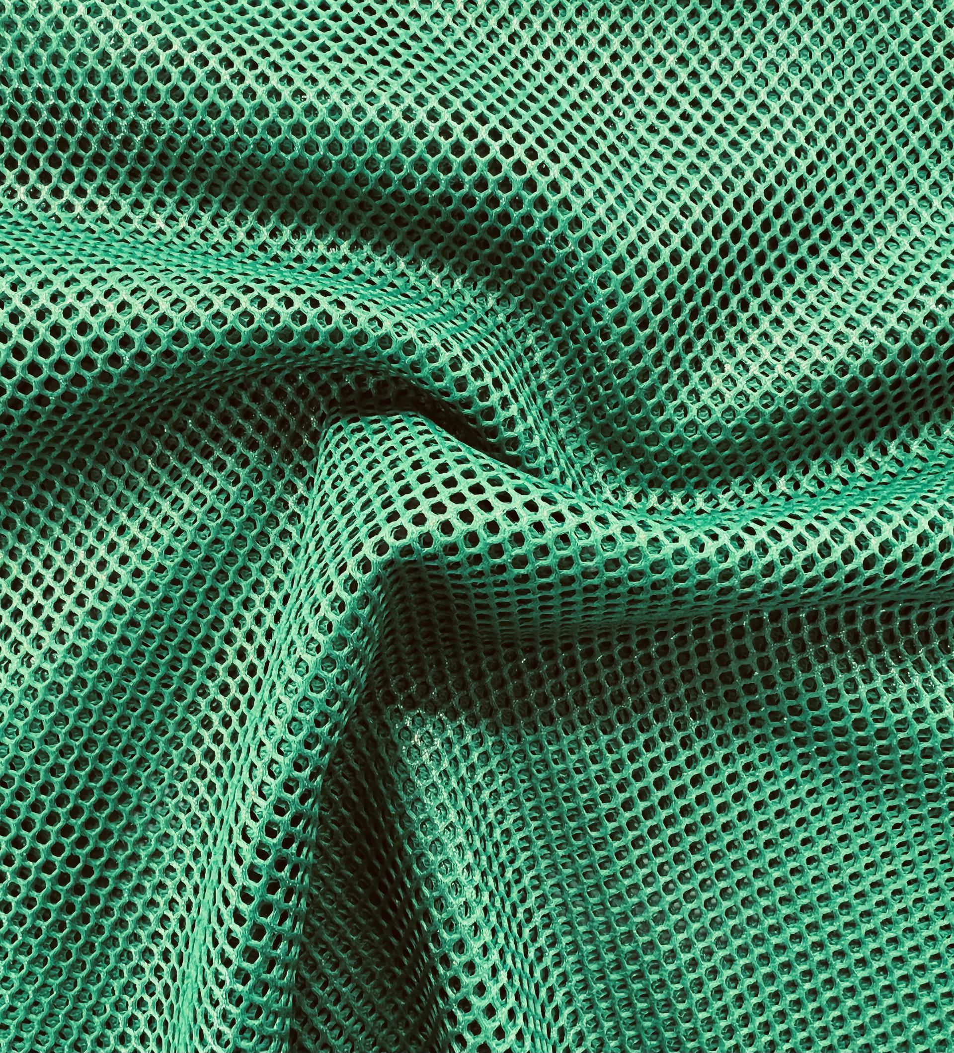 Metallic Silver Foiled Mesh in Jade Green