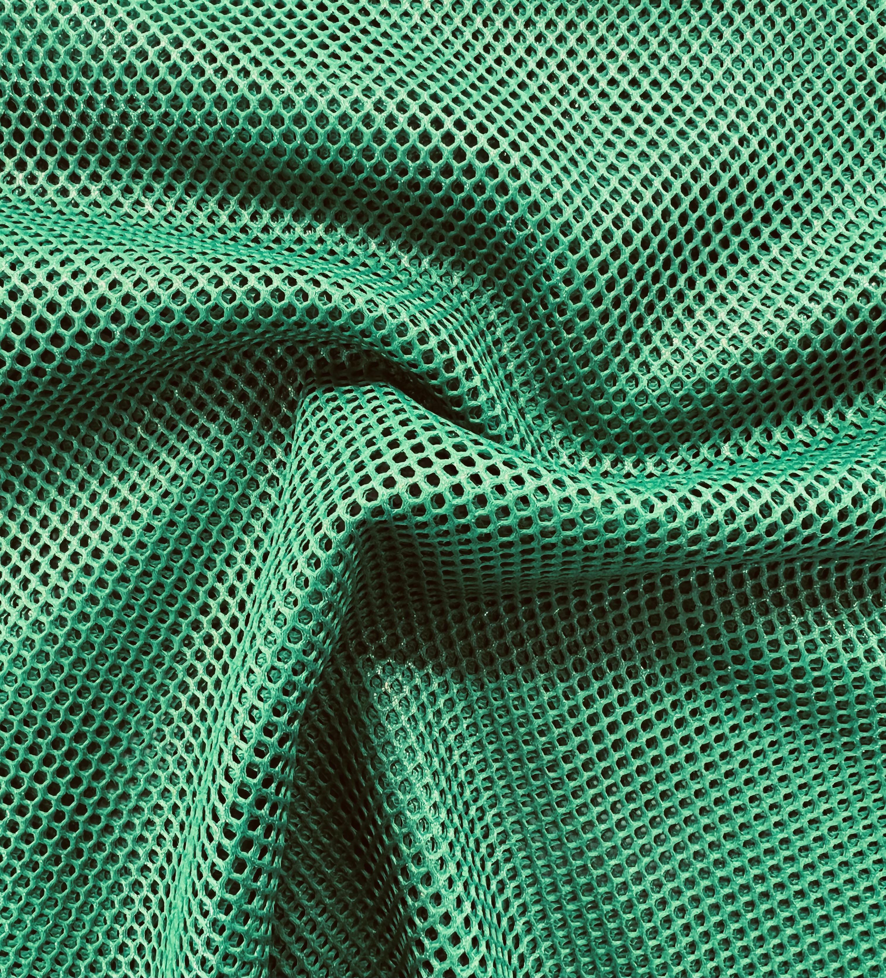 Metallic Silver Foiled Mesh in Jade Green