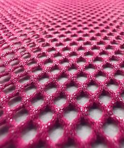 Metallic Silver Foiled Mesh in Bubble Gum Pink