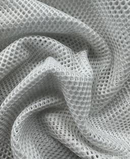 Metallic Silver Foiled Mesh in White