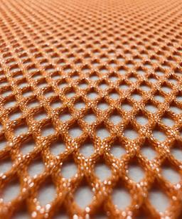 Metallic Silver Foiled Mesh in Orange