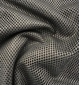 Metallic Silver Foiled Mesh in Black