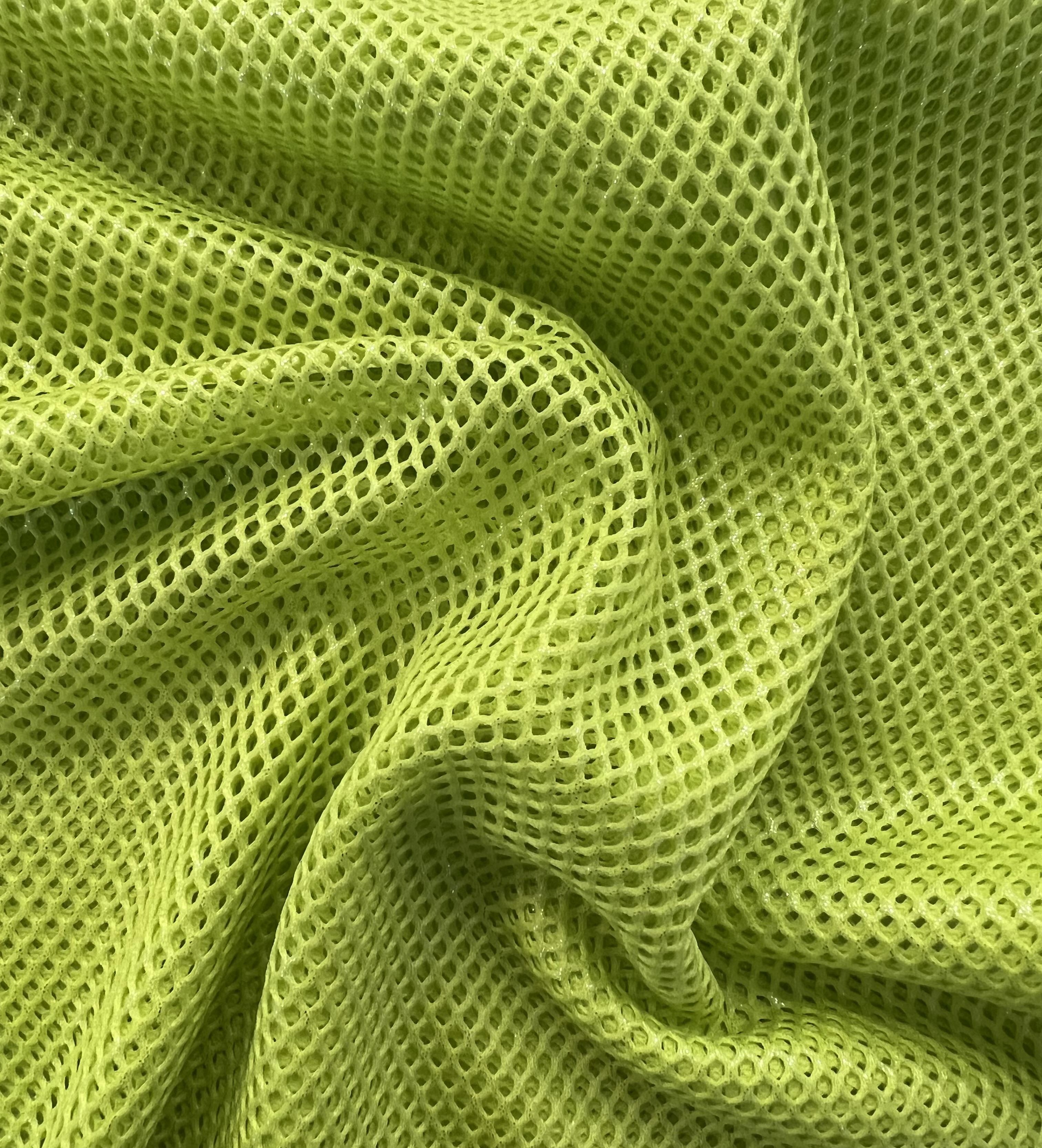 Metallic Silver Foiled Mesh in Neon Lime
