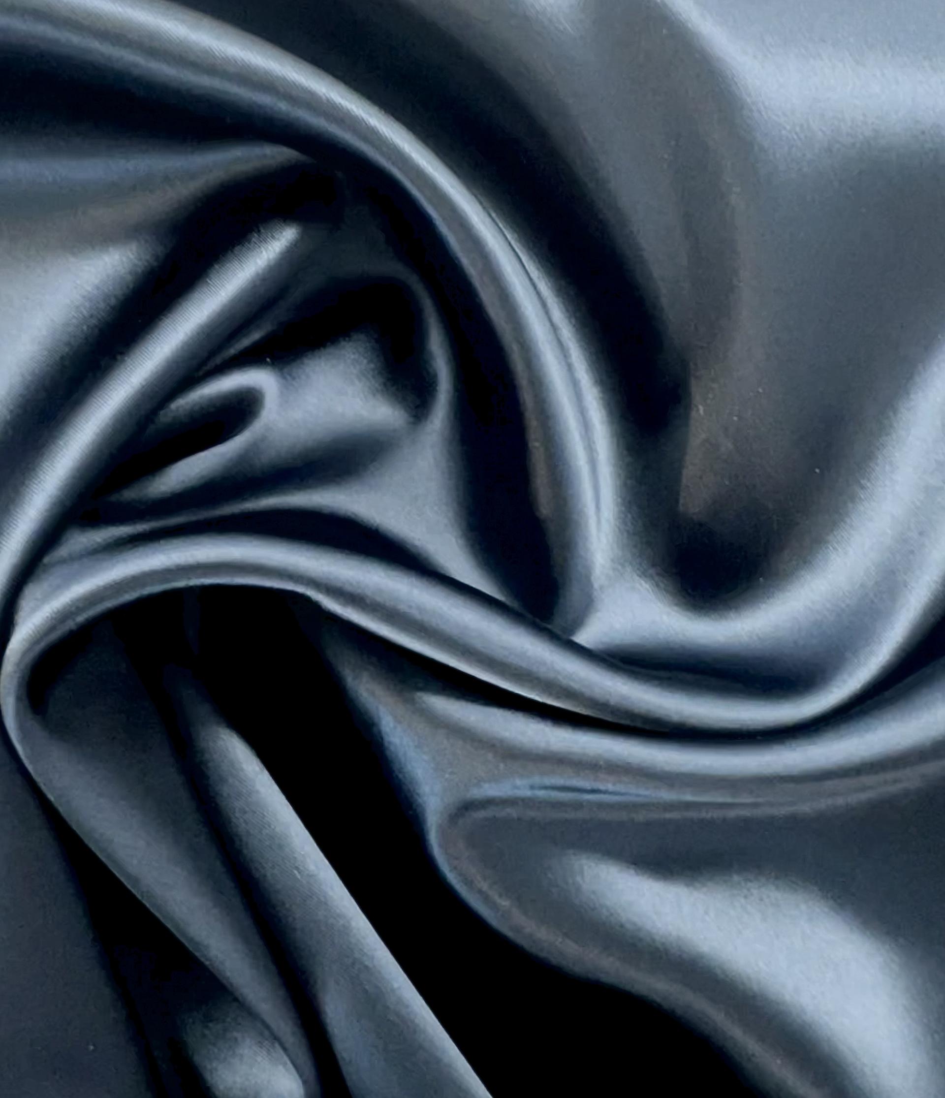 Italian Acetate Stretch Satin in Charcoal