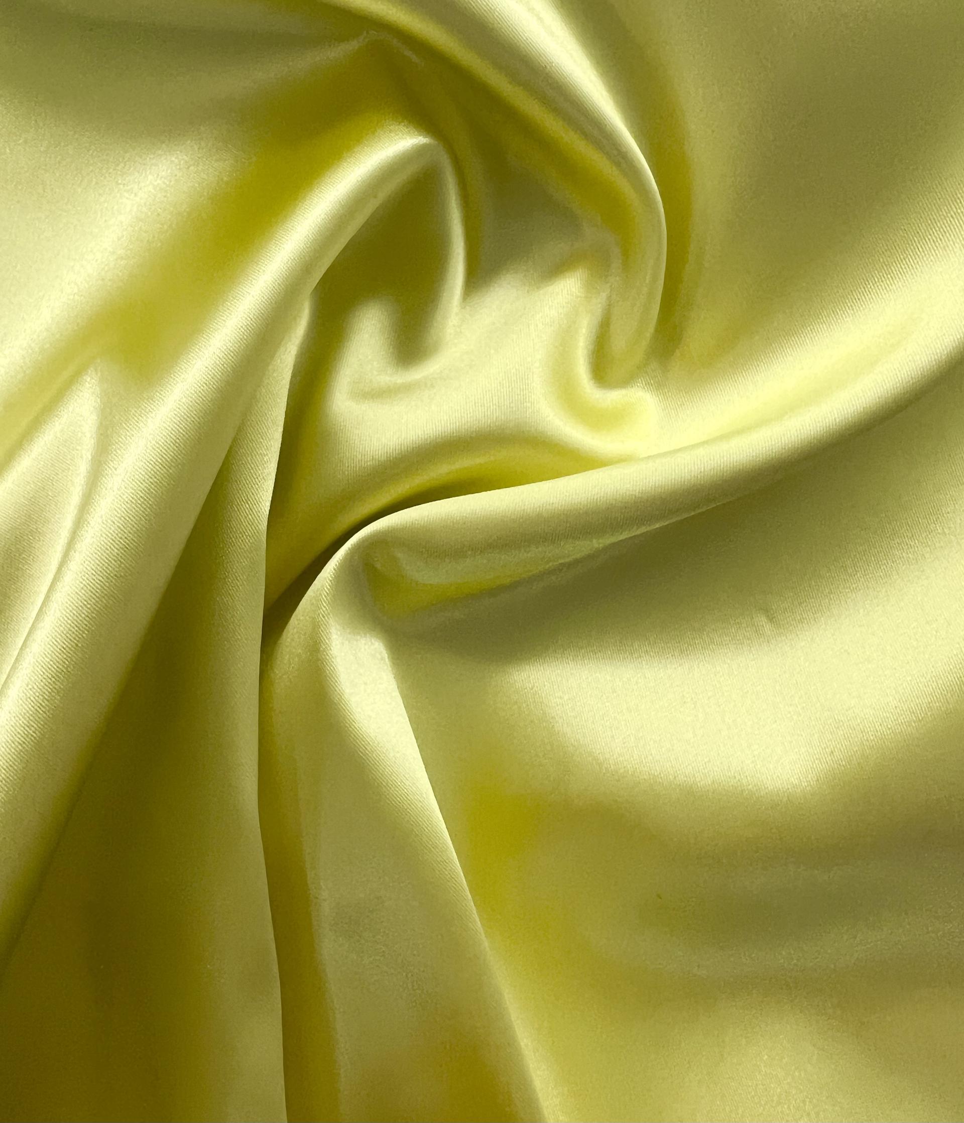 Italian Acetate Stretch Satin in Lemon Ice