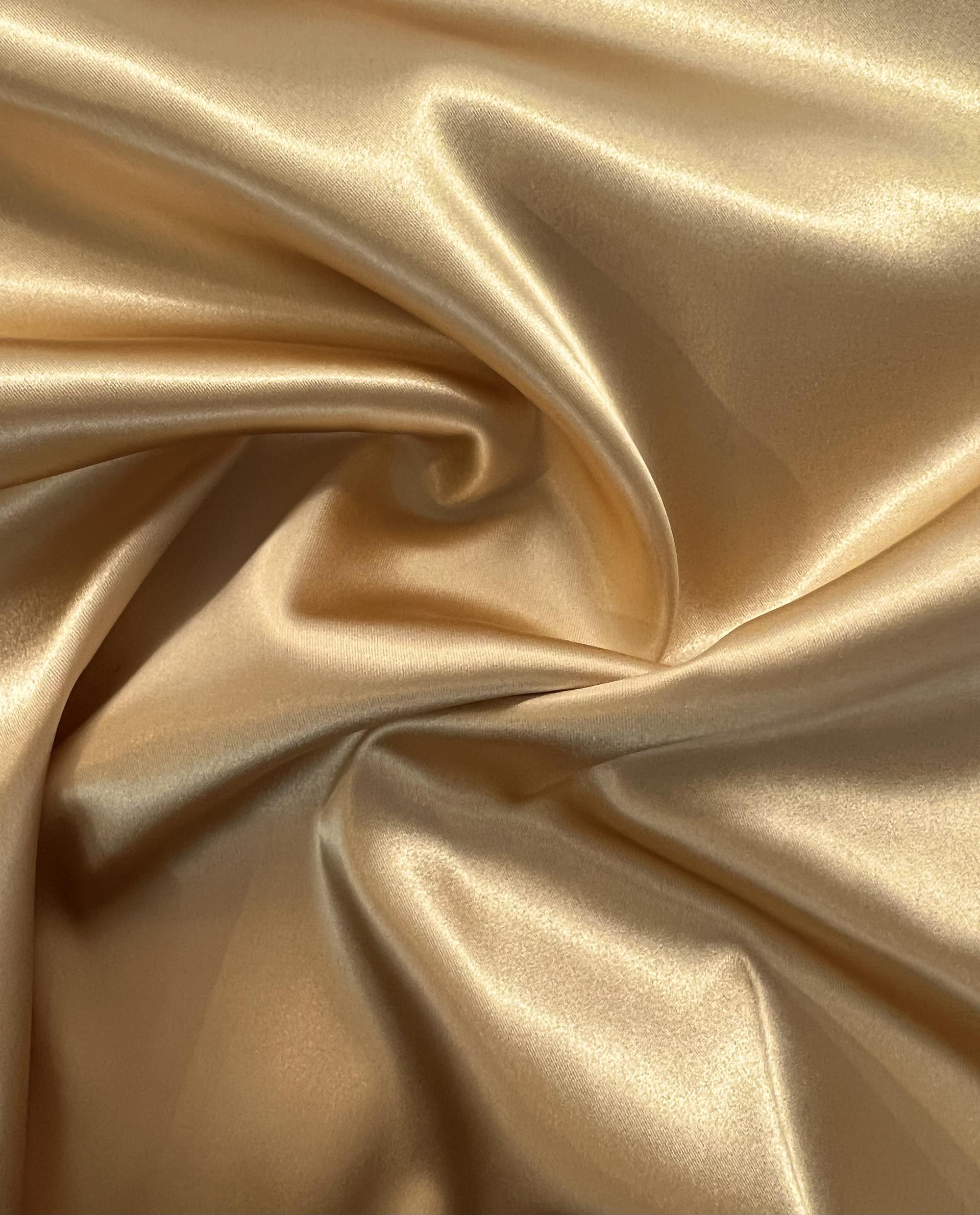 Italian Acetate Stretch Satin in Mustard Seed