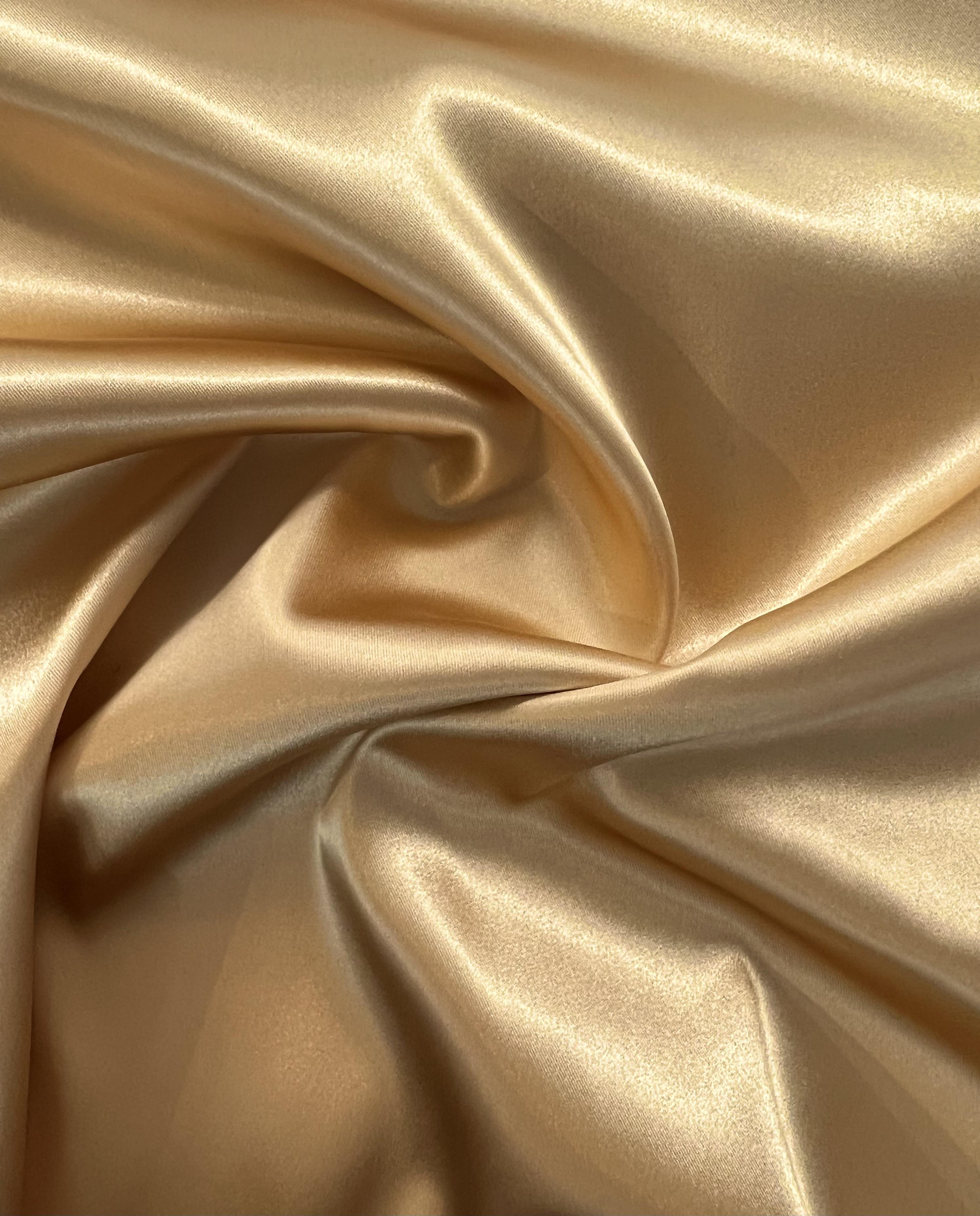 Italian Acetate Stretch Satin in Mustard Seed