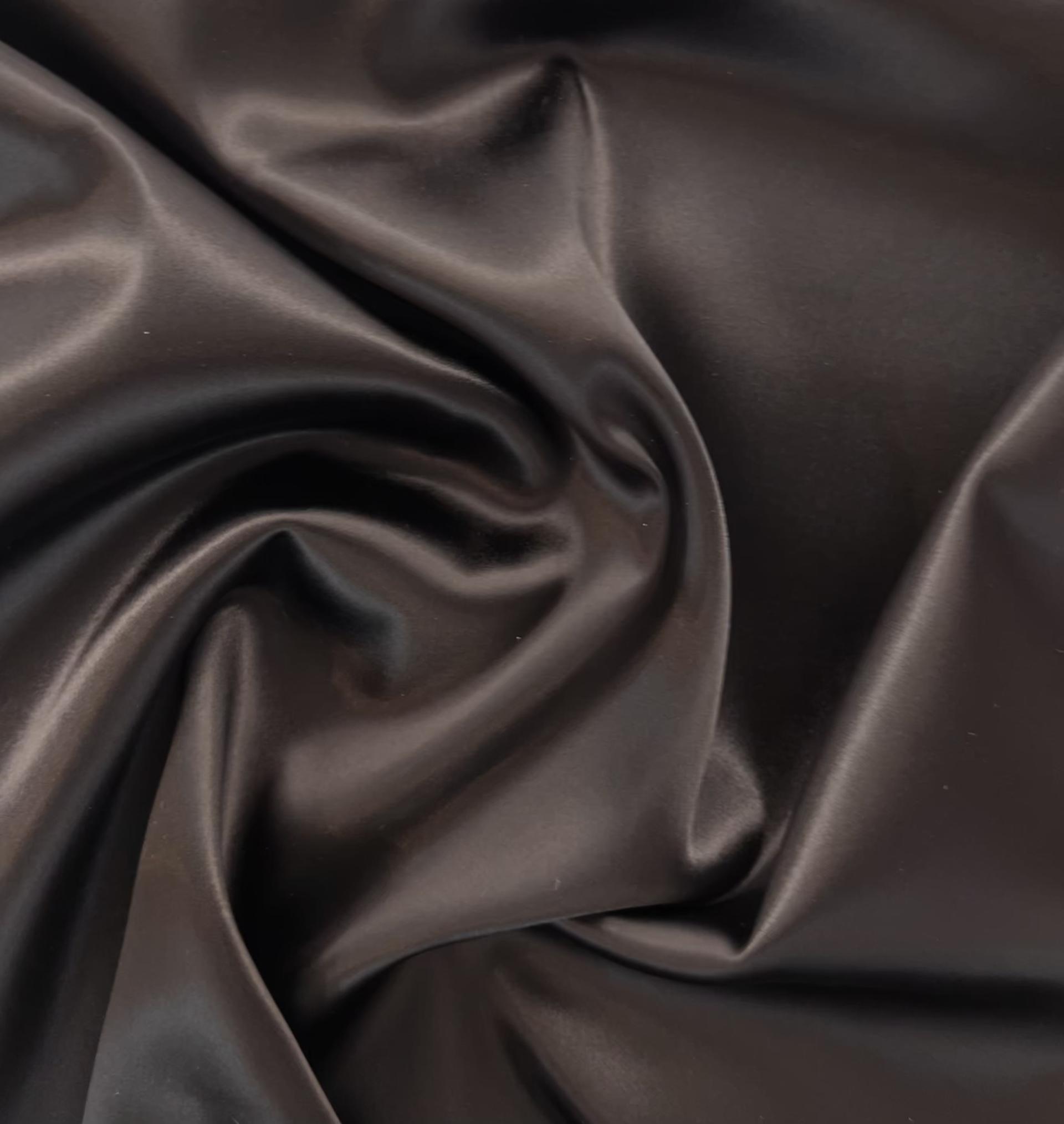 Italian Acetate Stretch Satin in Espresso