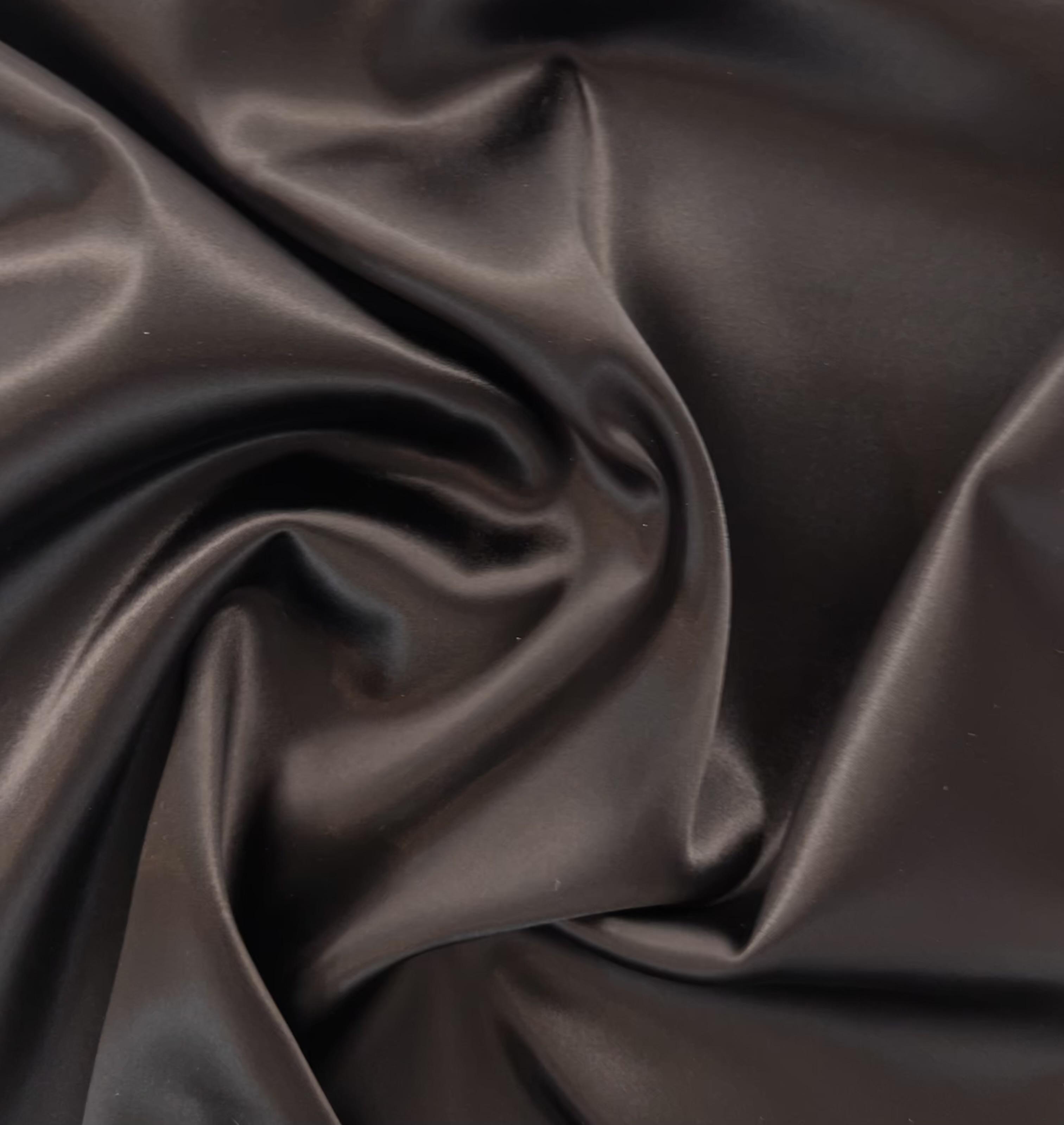 Italian Acetate Stretch Satin in Espresso